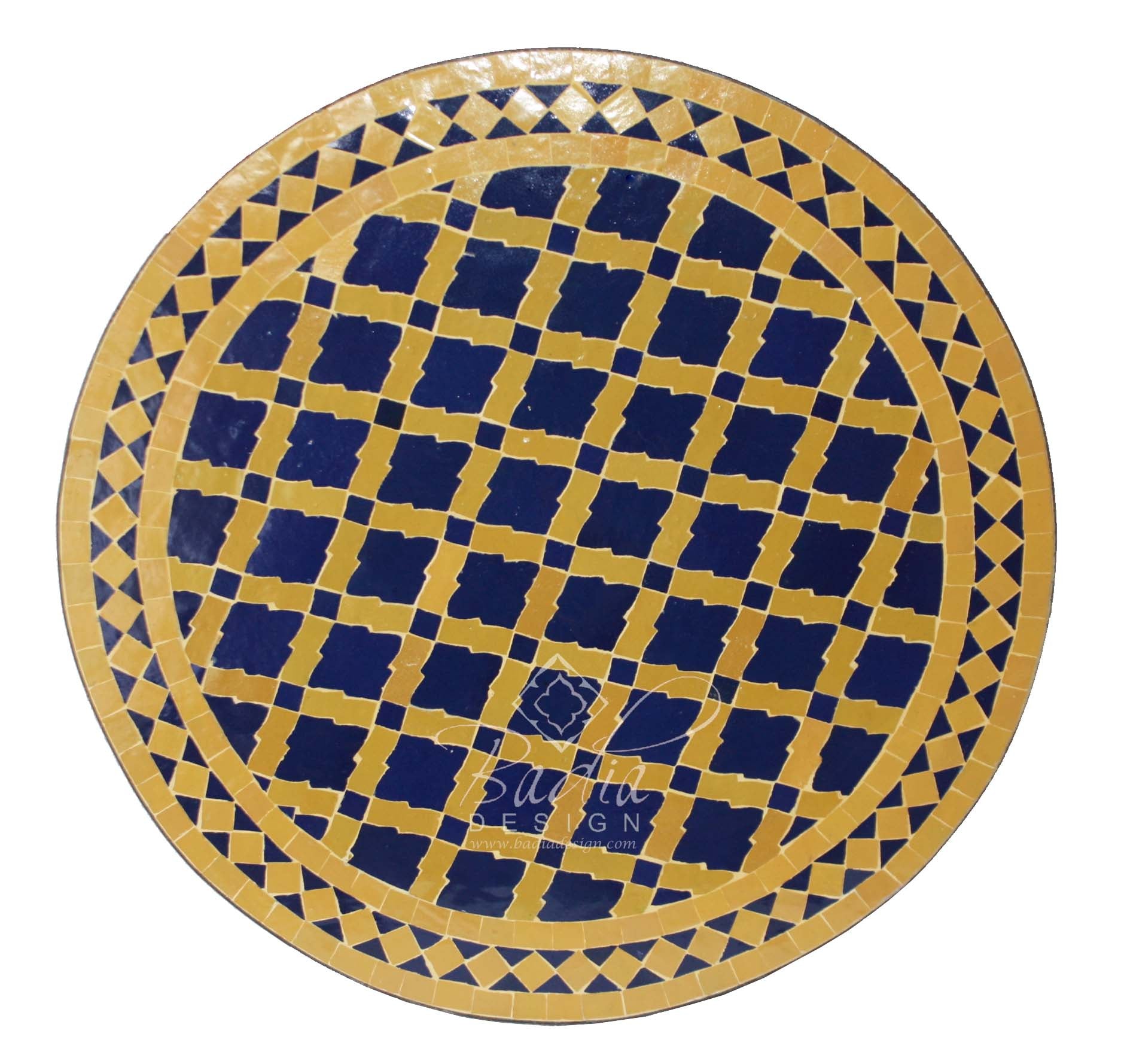 24" Intricately Designed Round Tile Table Top