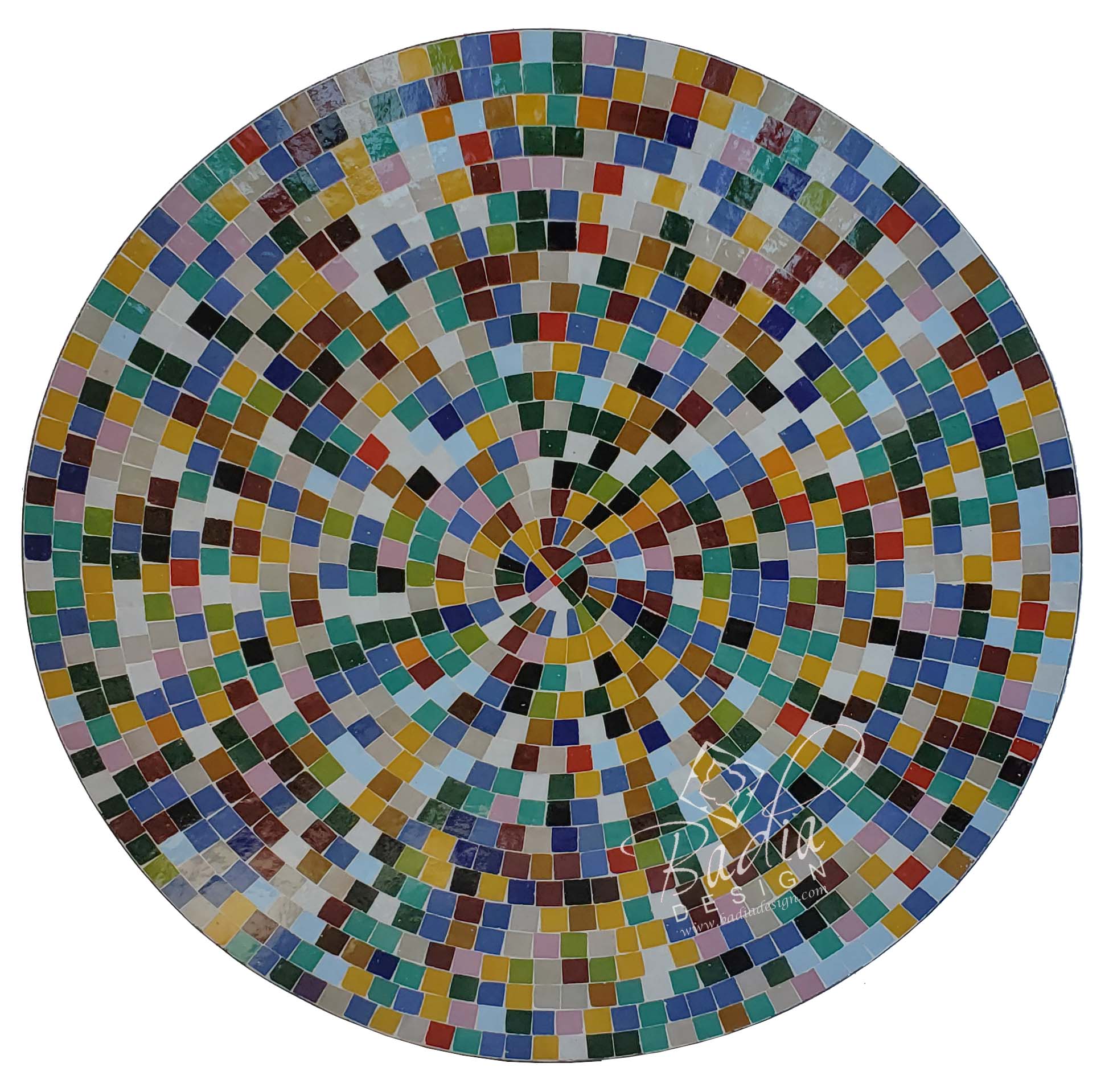 48" Intricately Designed Moroccan Mosaic Tile Table Top