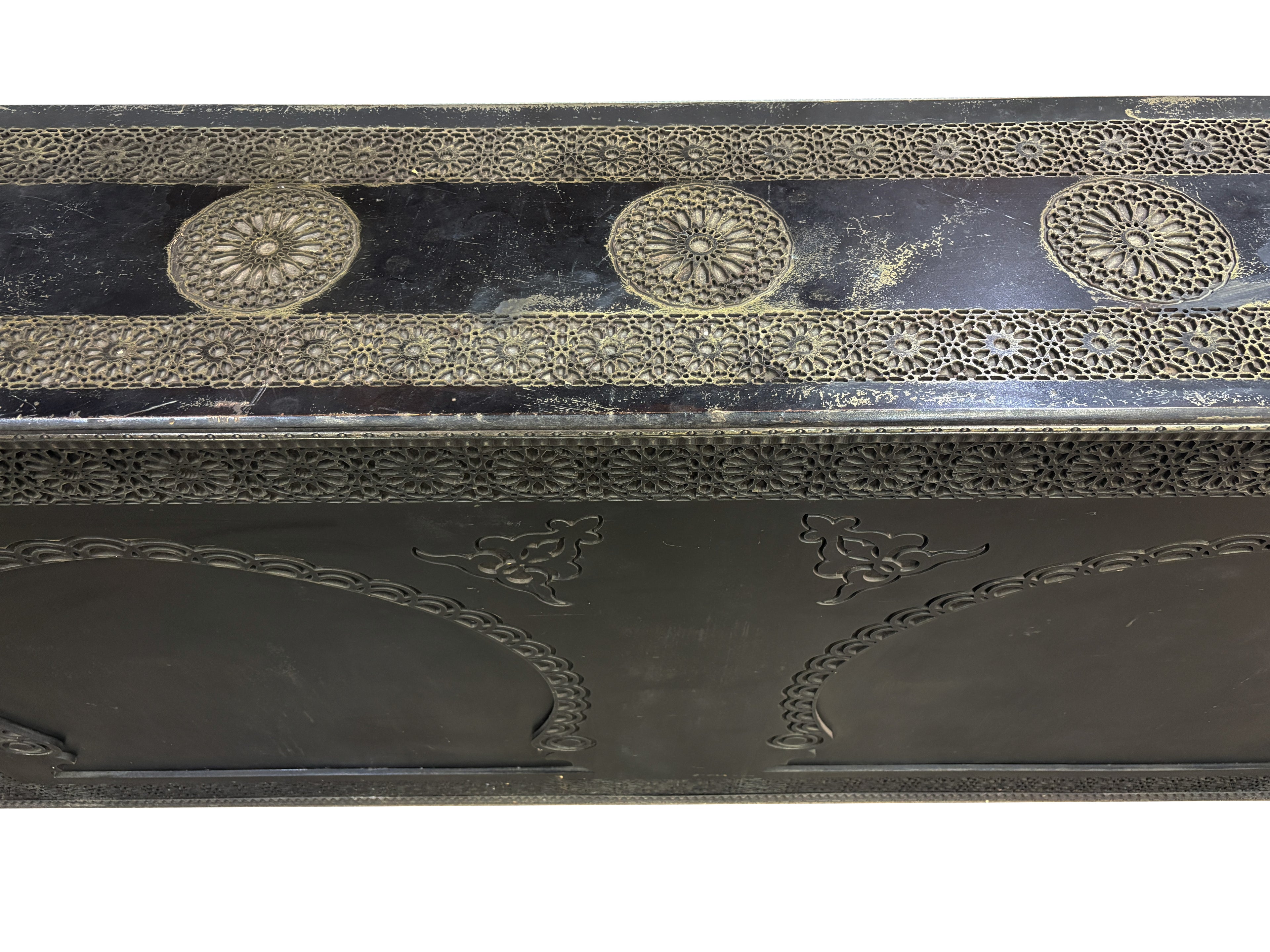 Dark Stained Carved Cedar Wood Bar