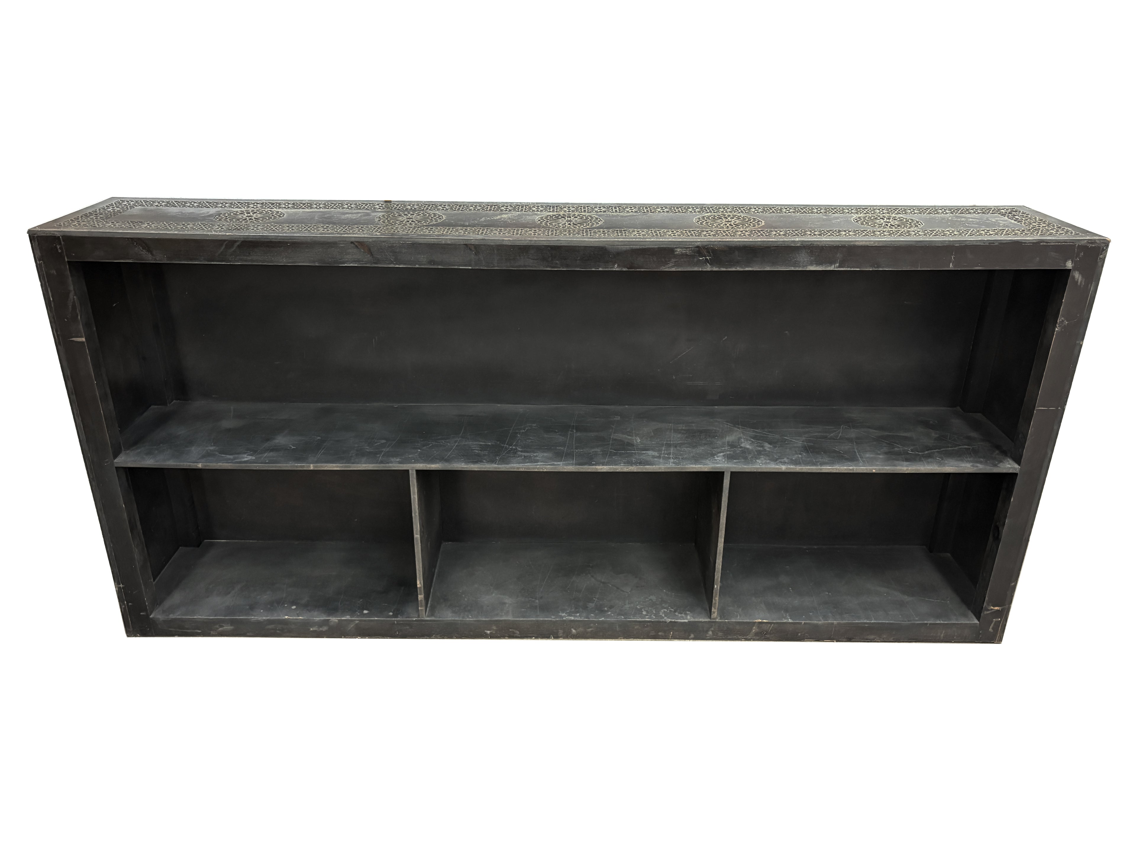 Dark Stained Carved Cedar Wood Bar