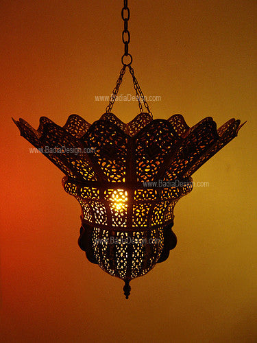 Moroccan Brass Flower Chandelier - CH003