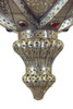 Silver Chandelier with Multi-Color Glass