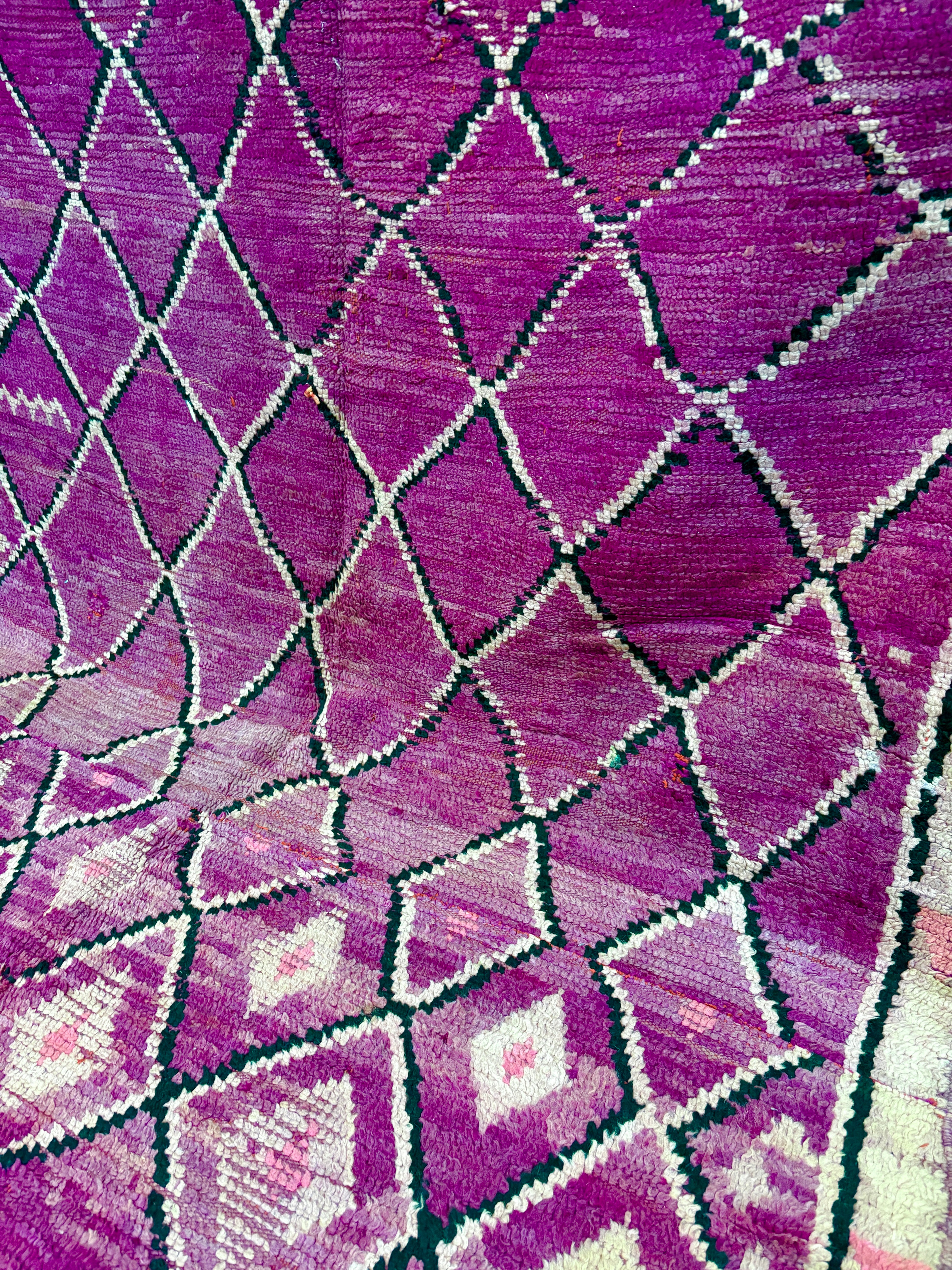 Vintage Handwoven Moroccan Boujaad Berber Rug