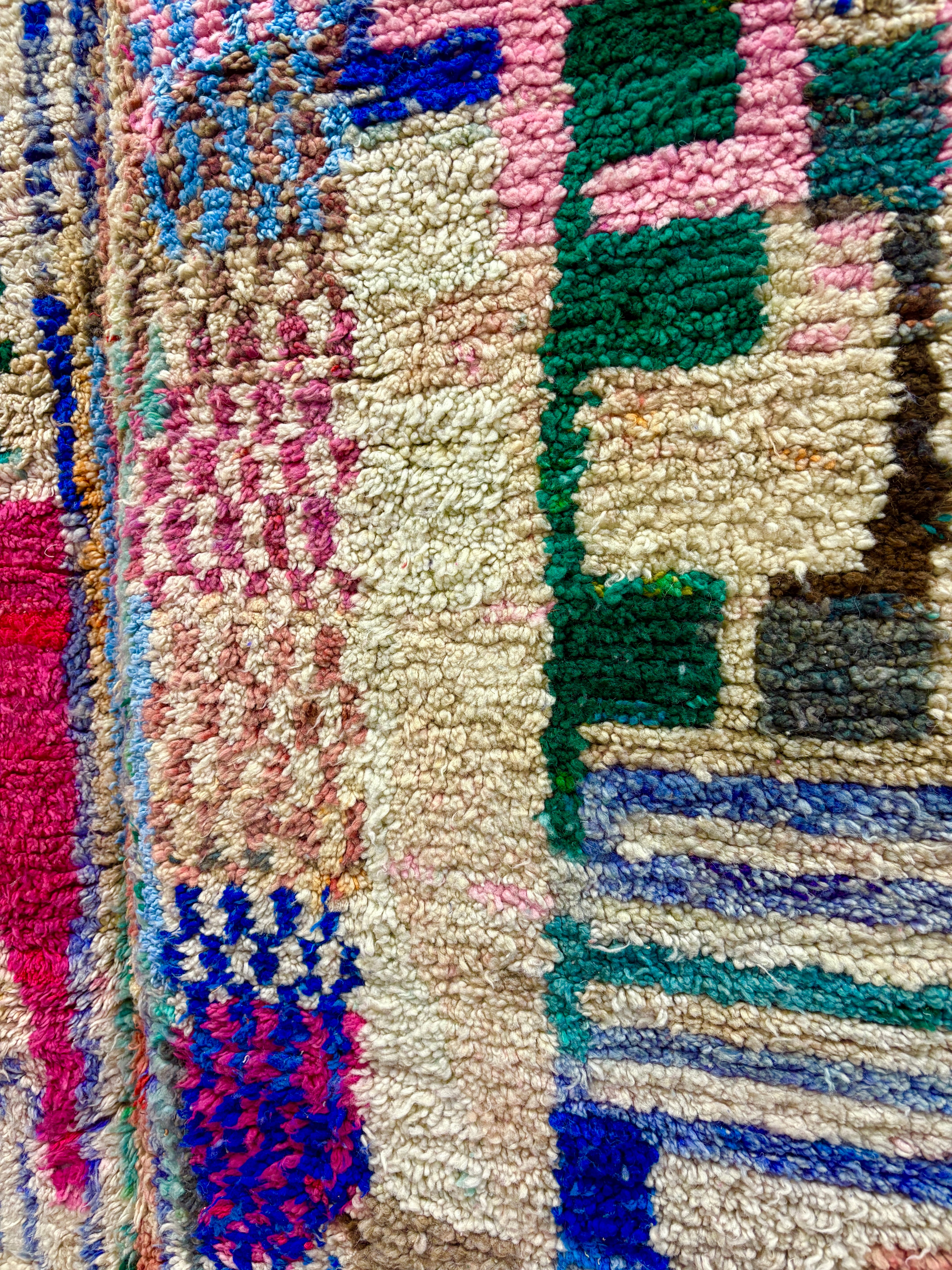 Abstract Boujaad Pastel Handwoven Wool Rug