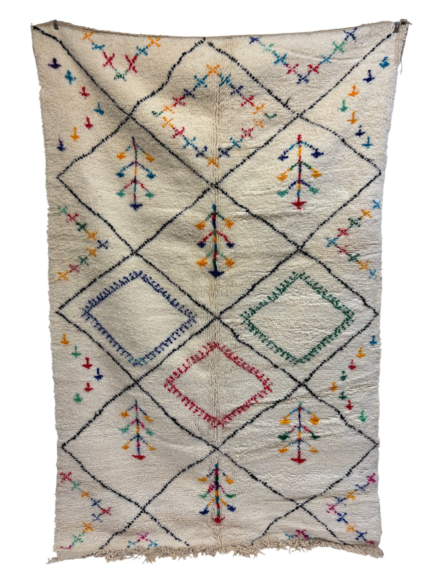 Azilal Ivory Diamond Multicolor Wool Rug