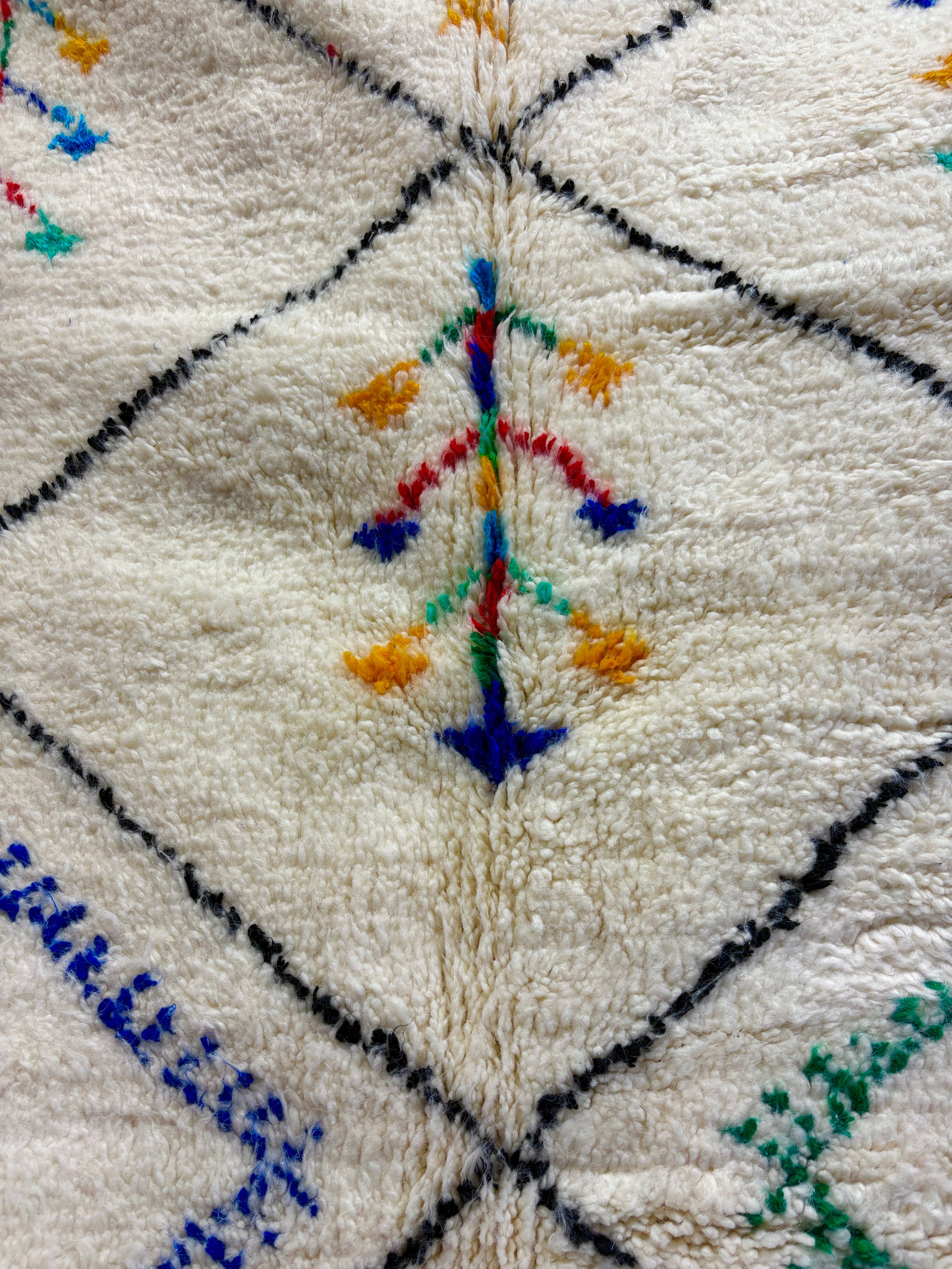 Azilal Ivory Diamond Multicolor Wool Rug