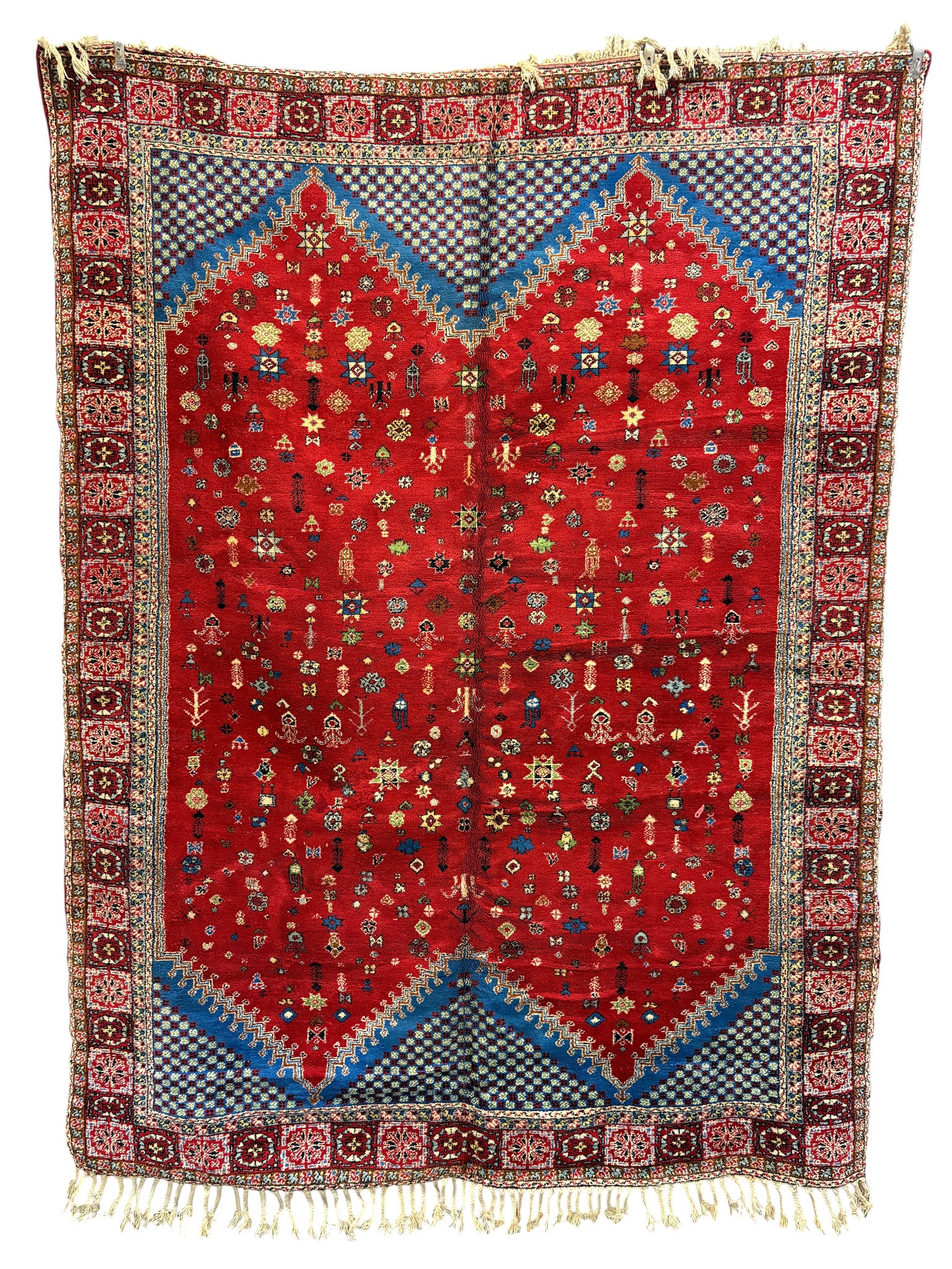 Vintage Moroccan Medallion Handwoven Wool Rug