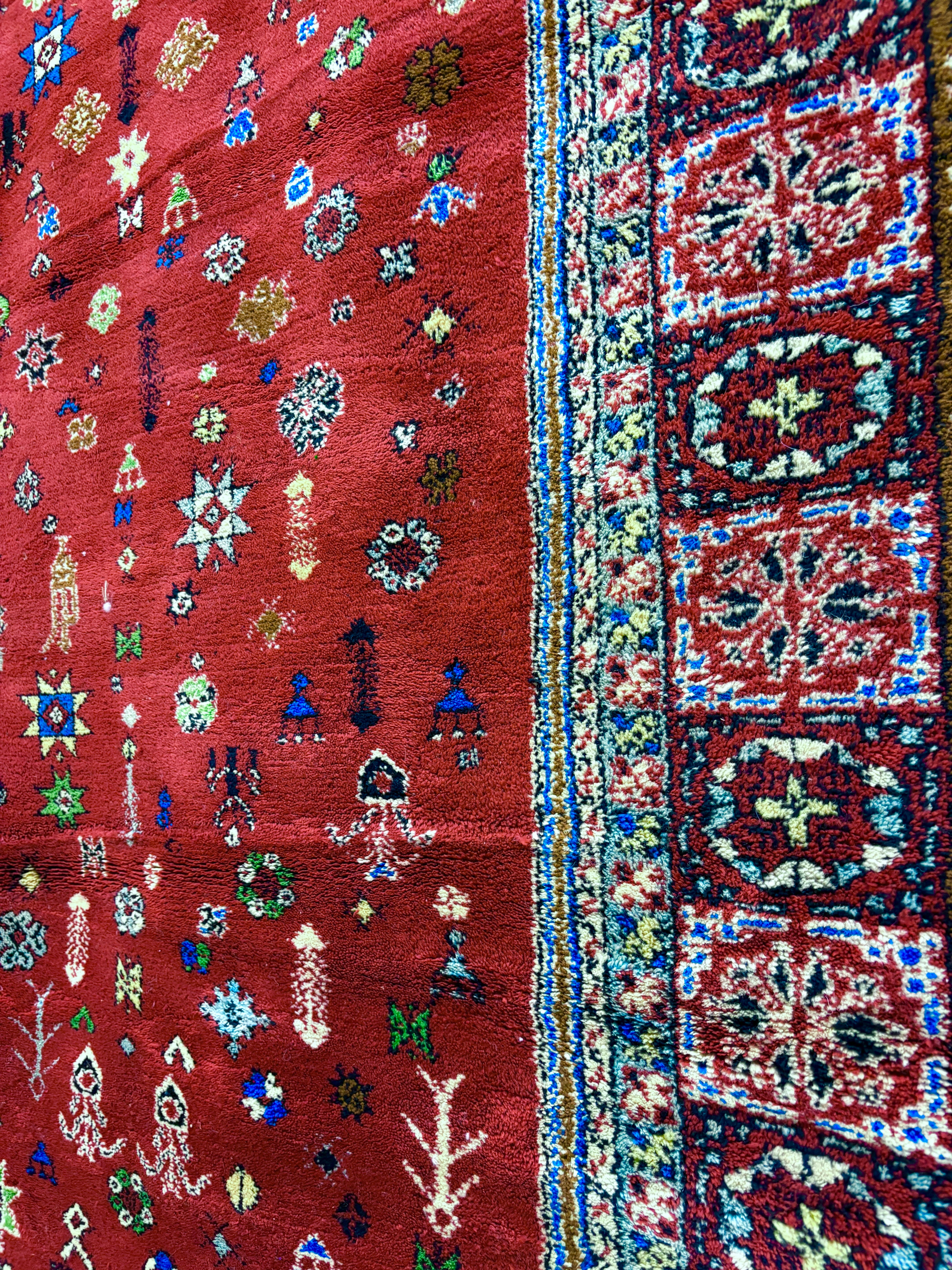 Vintage Moroccan Medallion Handwoven Wool Rug