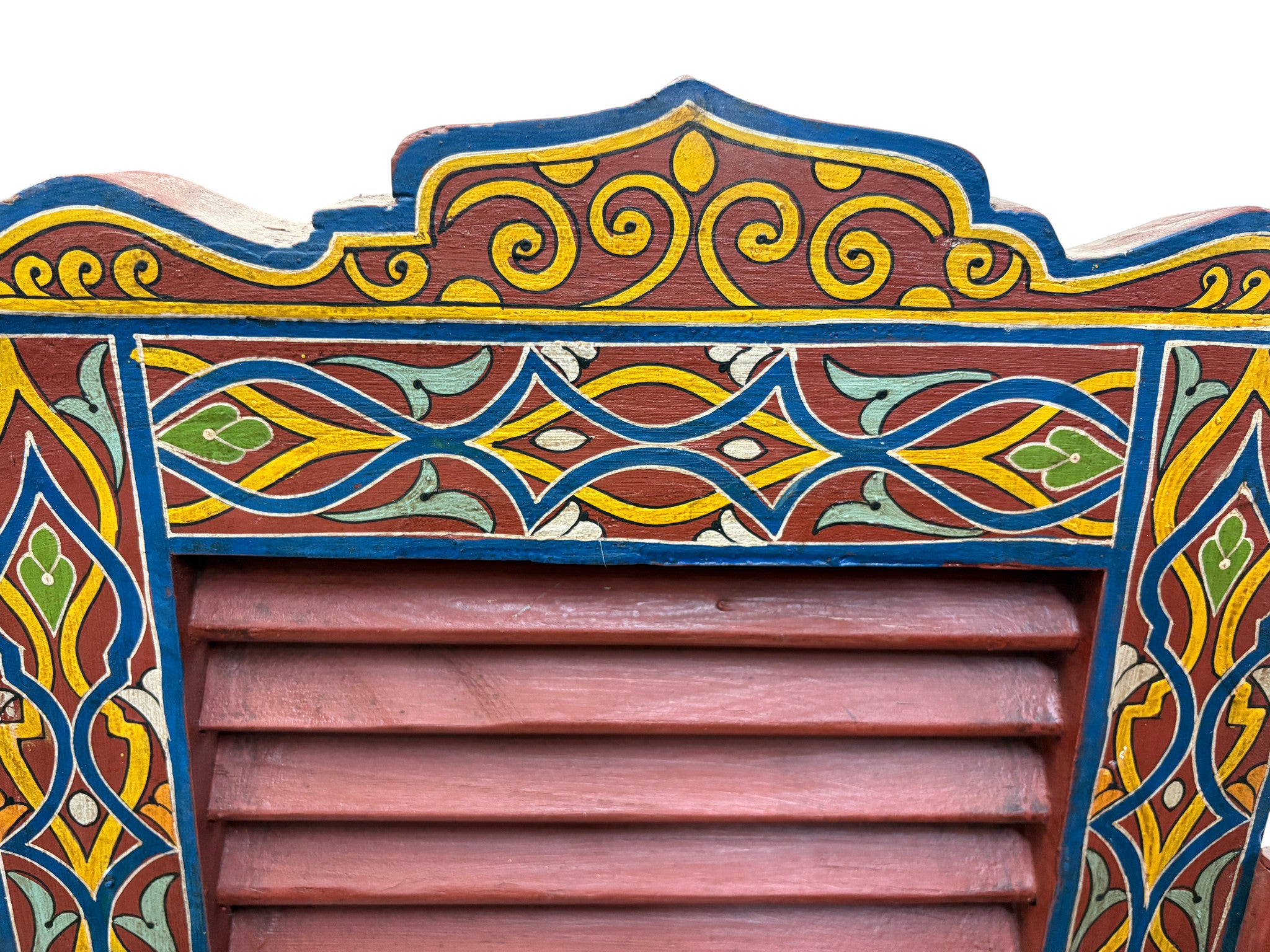 Hand Painted Moroccan Cedar Folding Screen