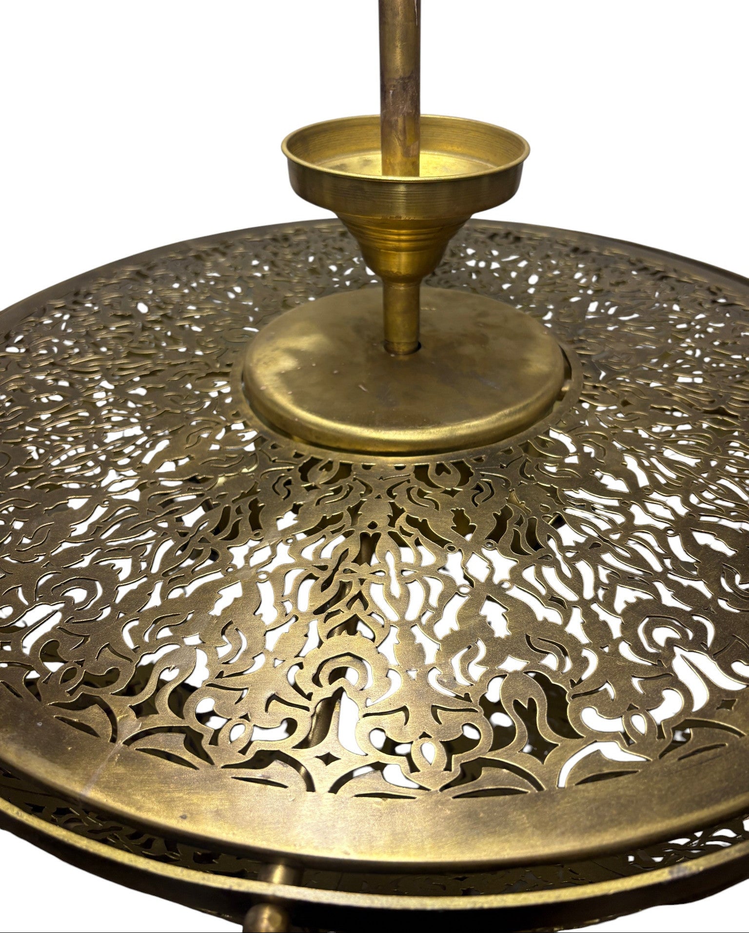 Intricate Filigree Brass Chandelier