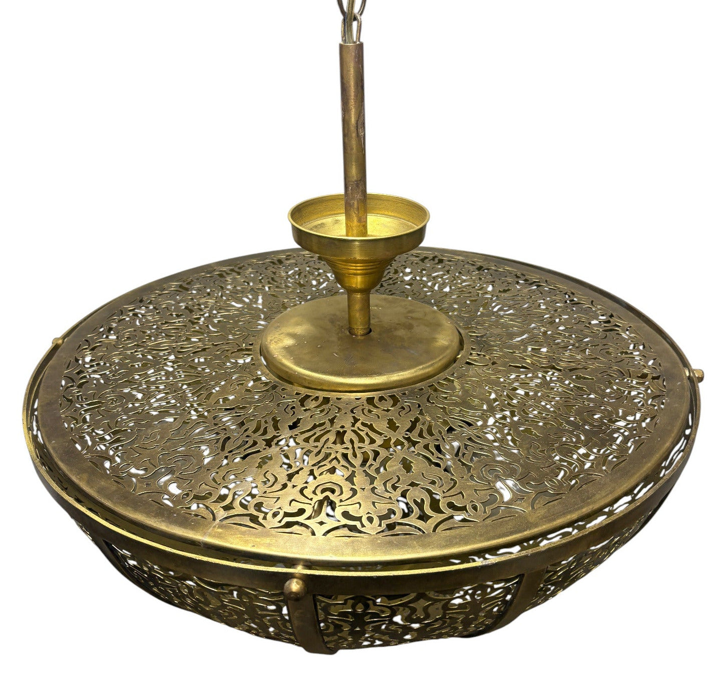 Intricate Filigree Brass Chandelier