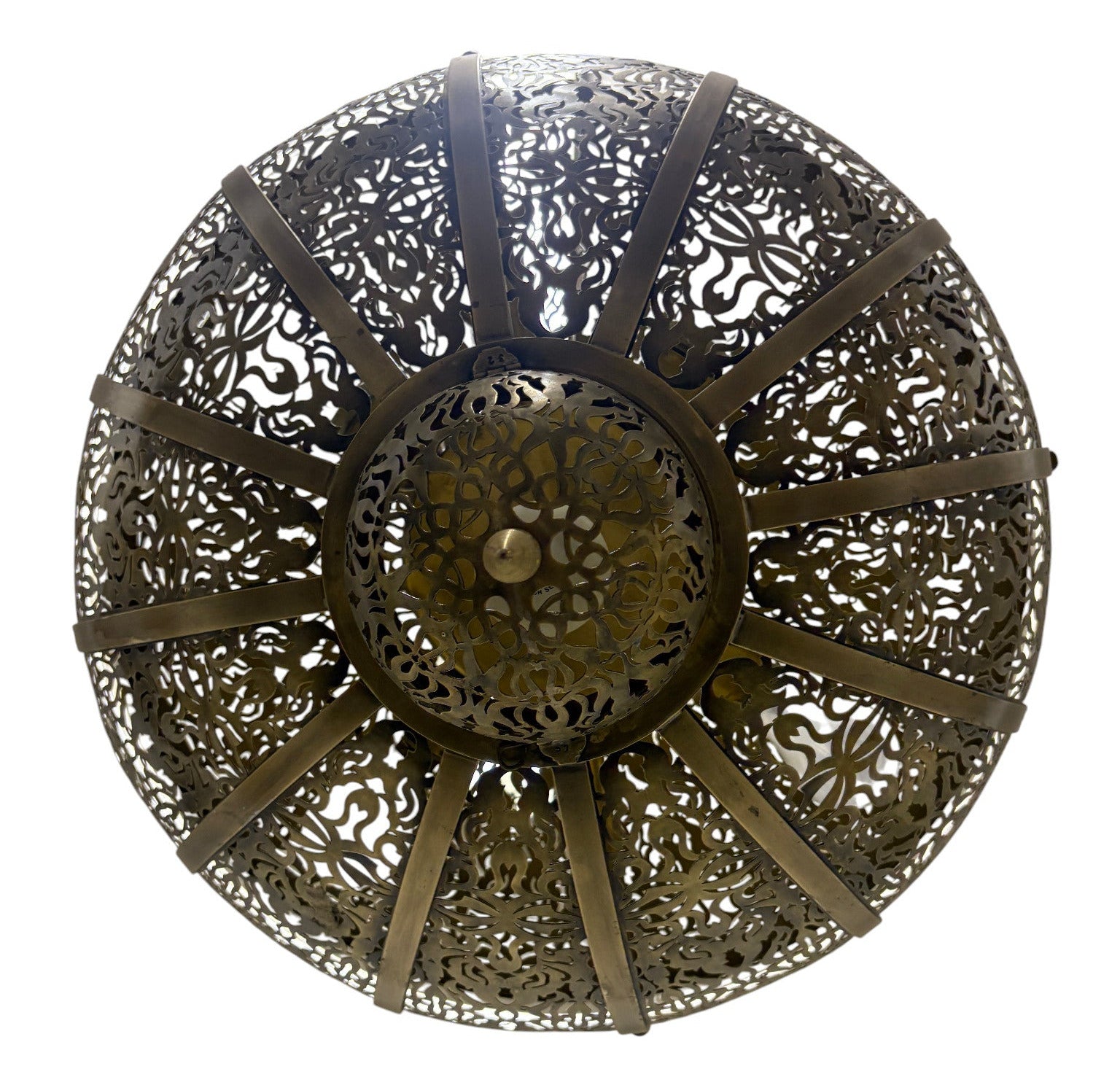 Intricate Filigree Brass Chandelier