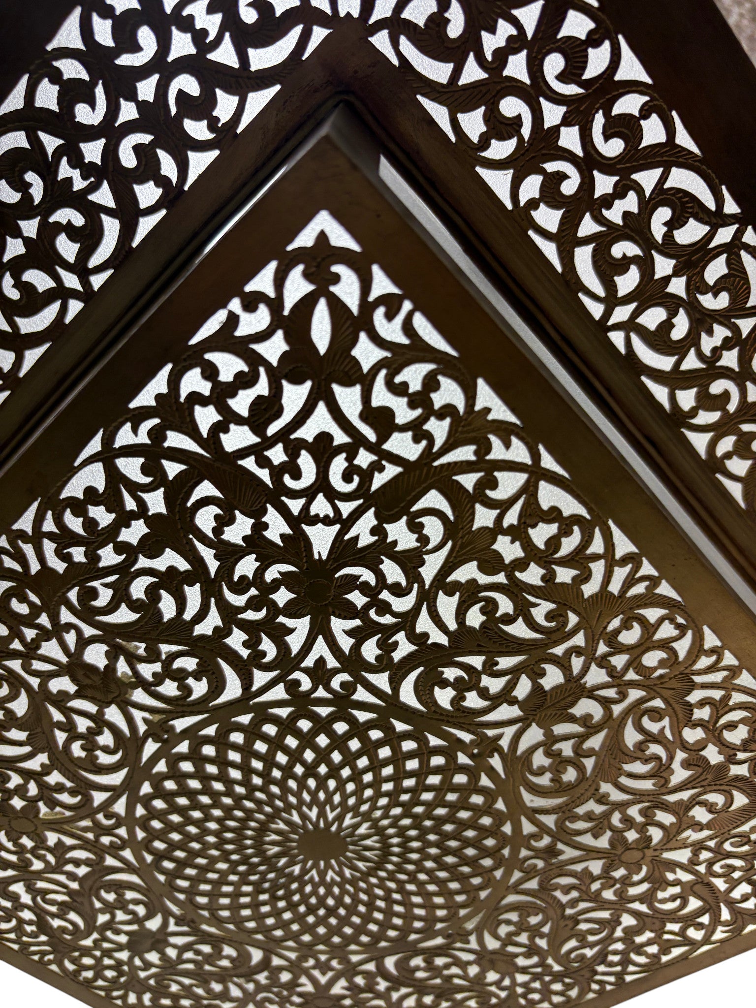 Layered Square White Glass Brass Lamp