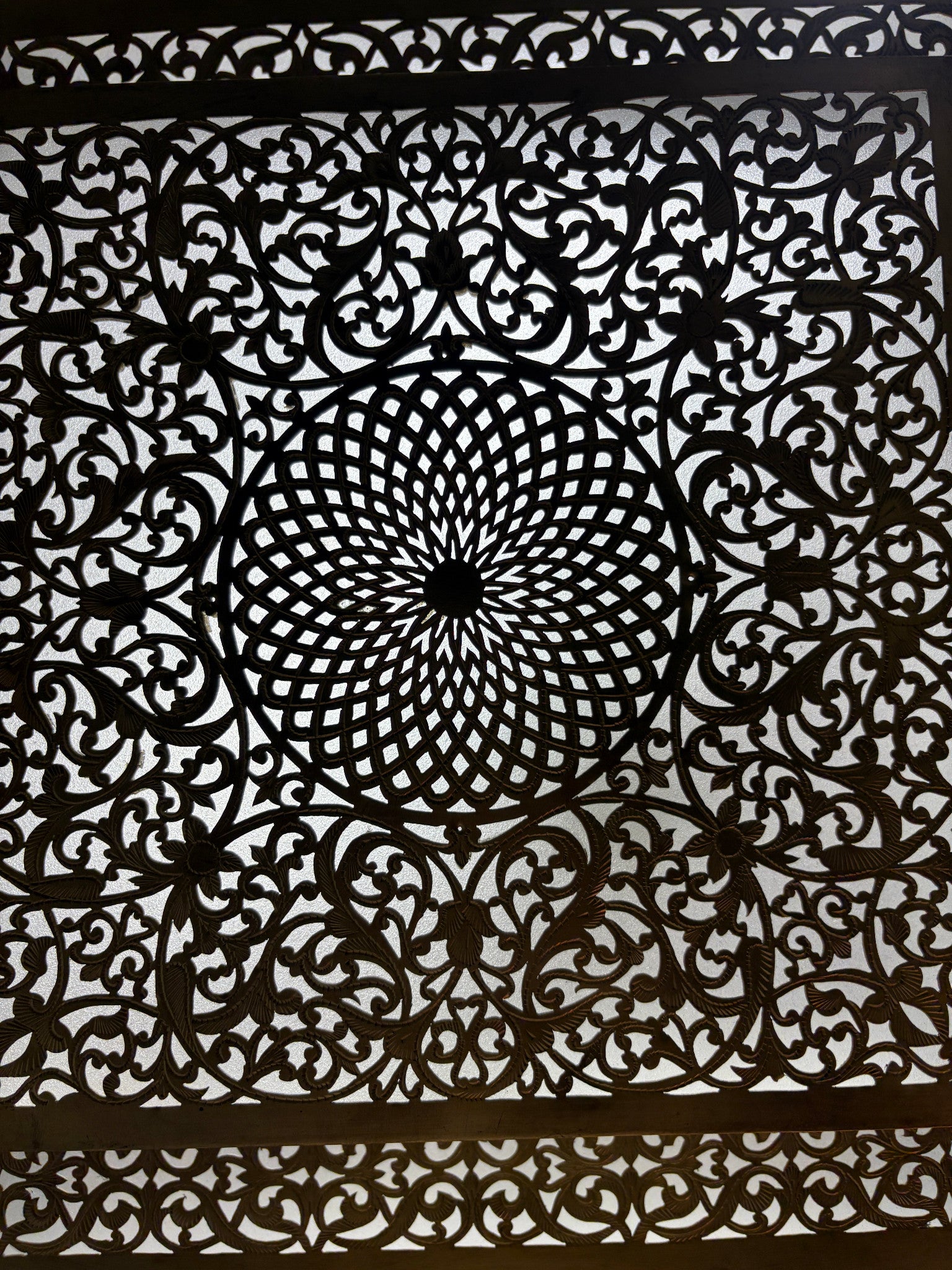 Layered Square White Glass Brass Lamp