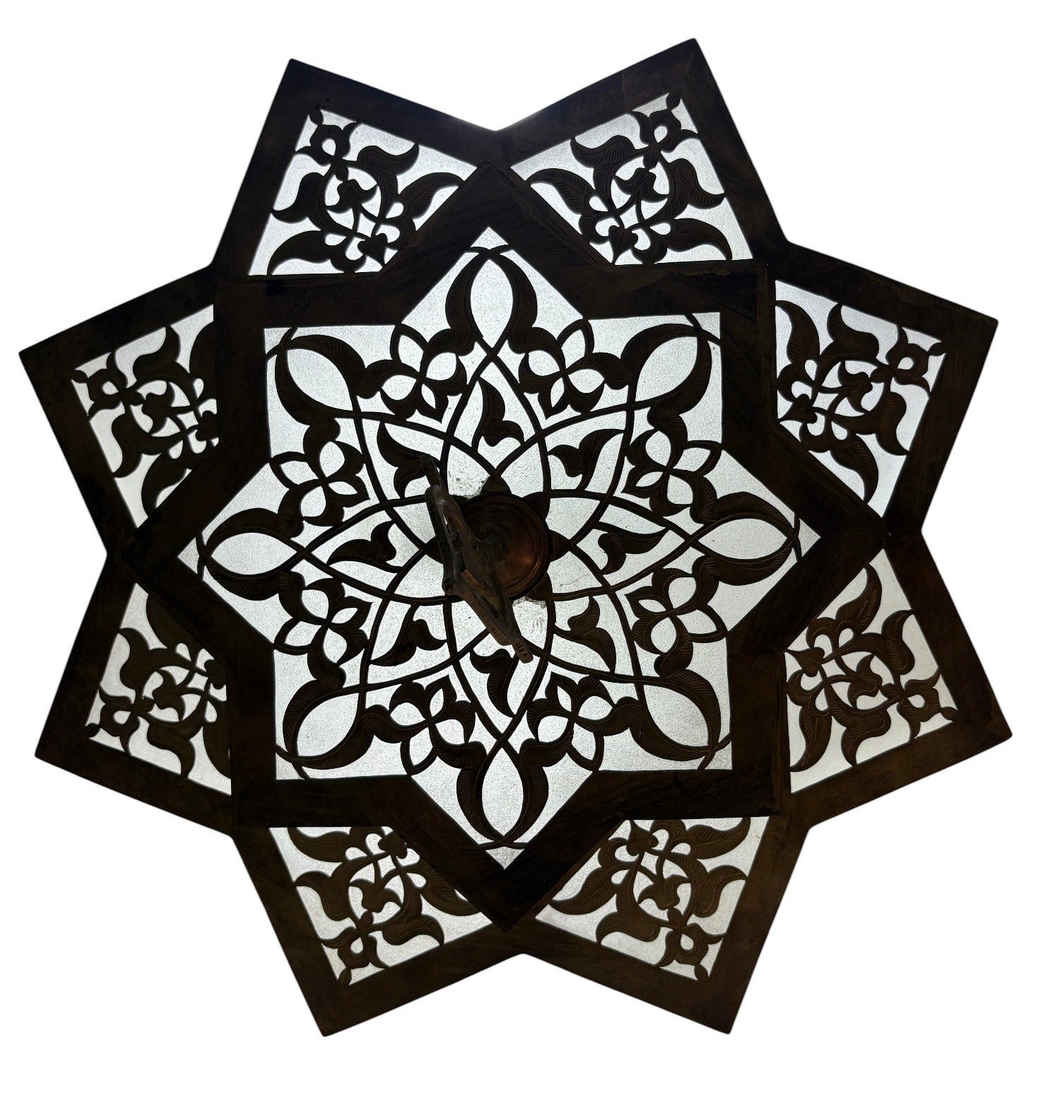 White Glass Brass Star Lamp