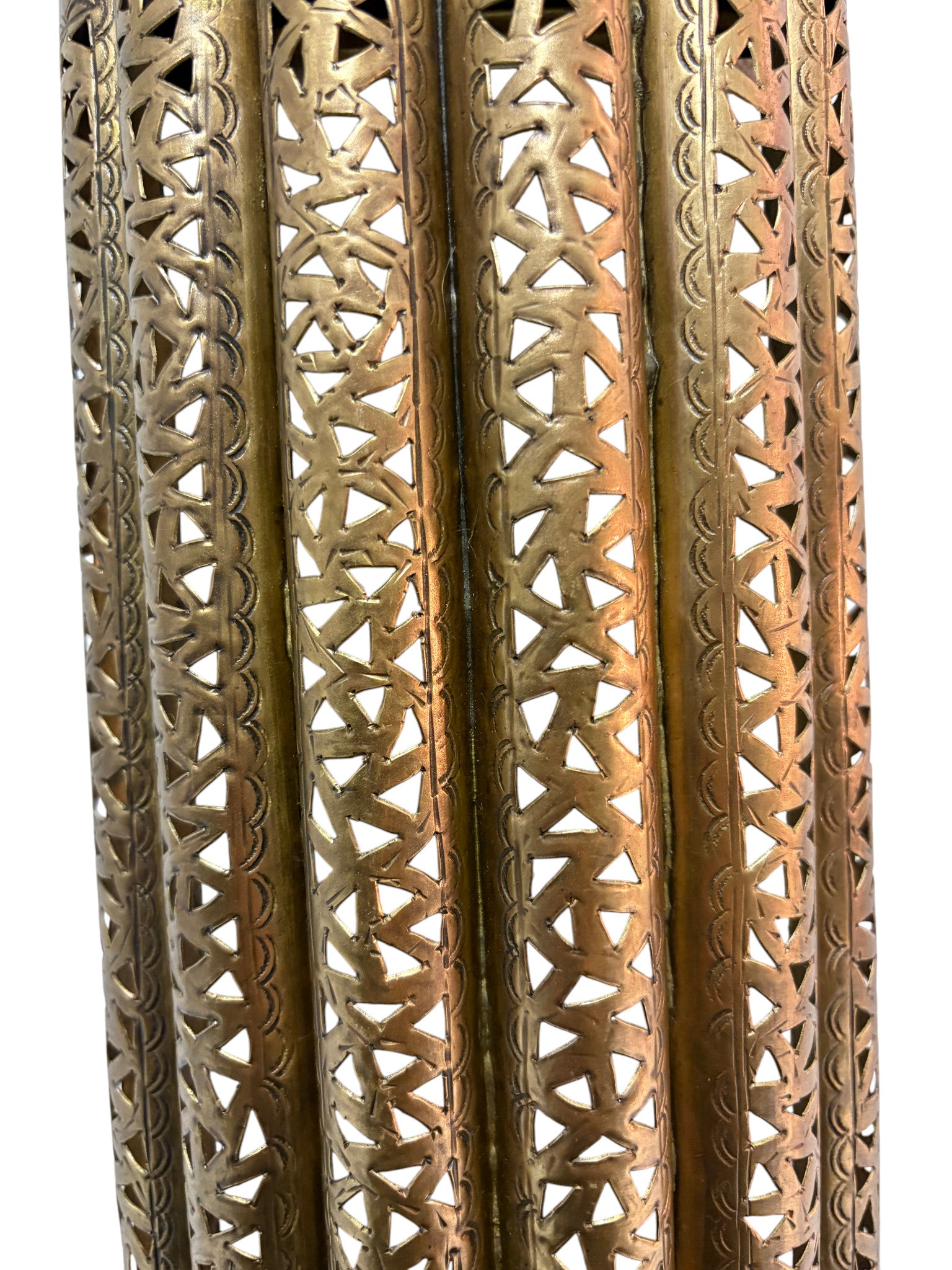 Large Artisanal Curved Brass Sconce Light