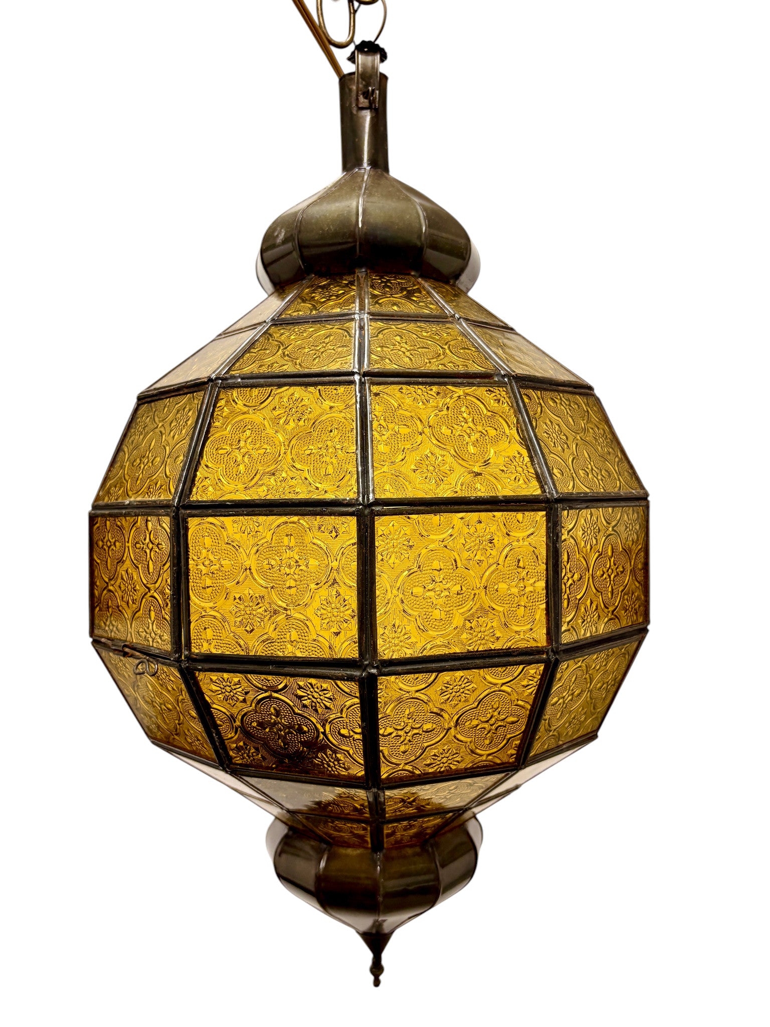 Embossed Stained Glass Oblong Lamp