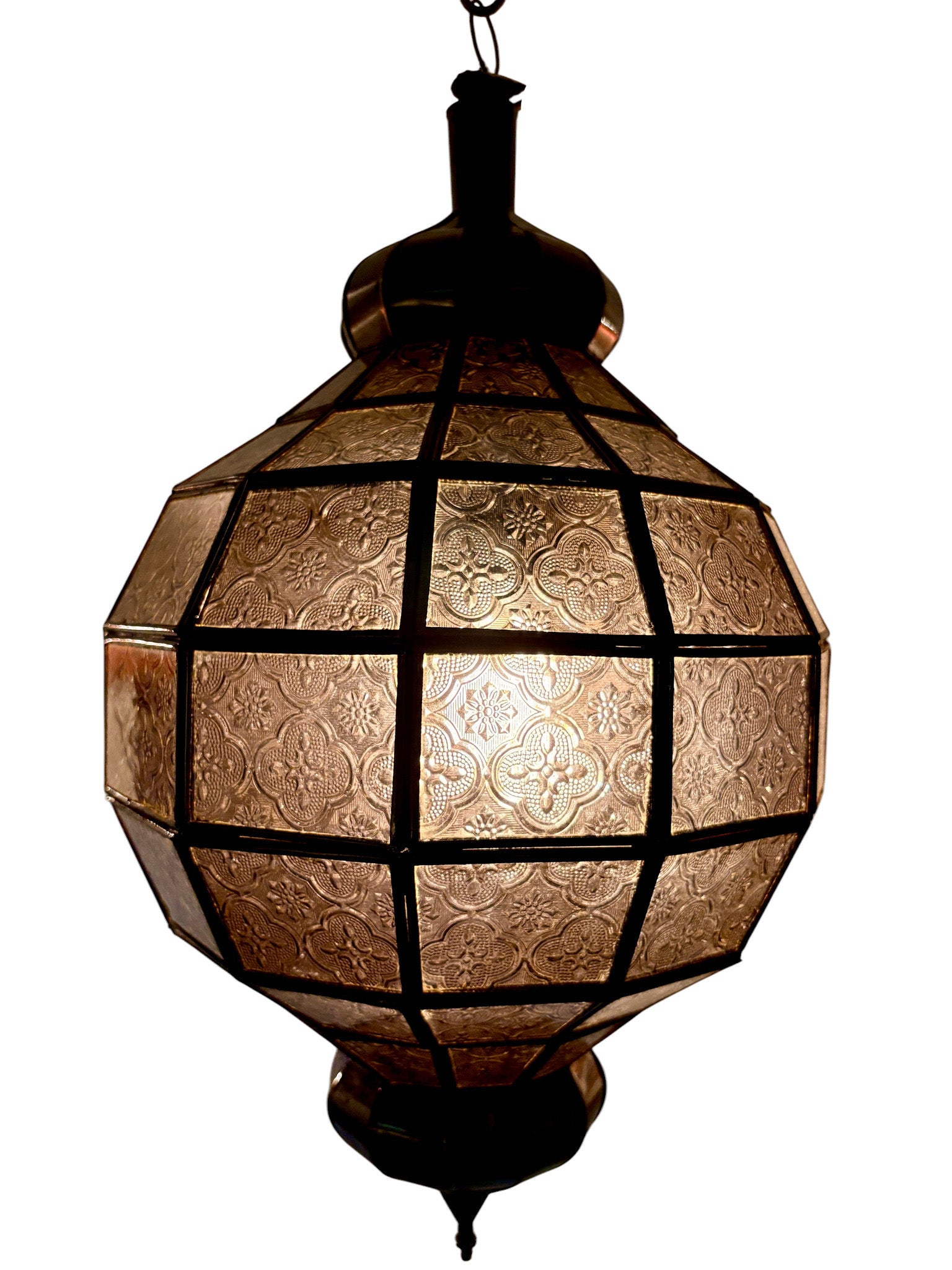Embossed Stained Glass Oblong Lamp