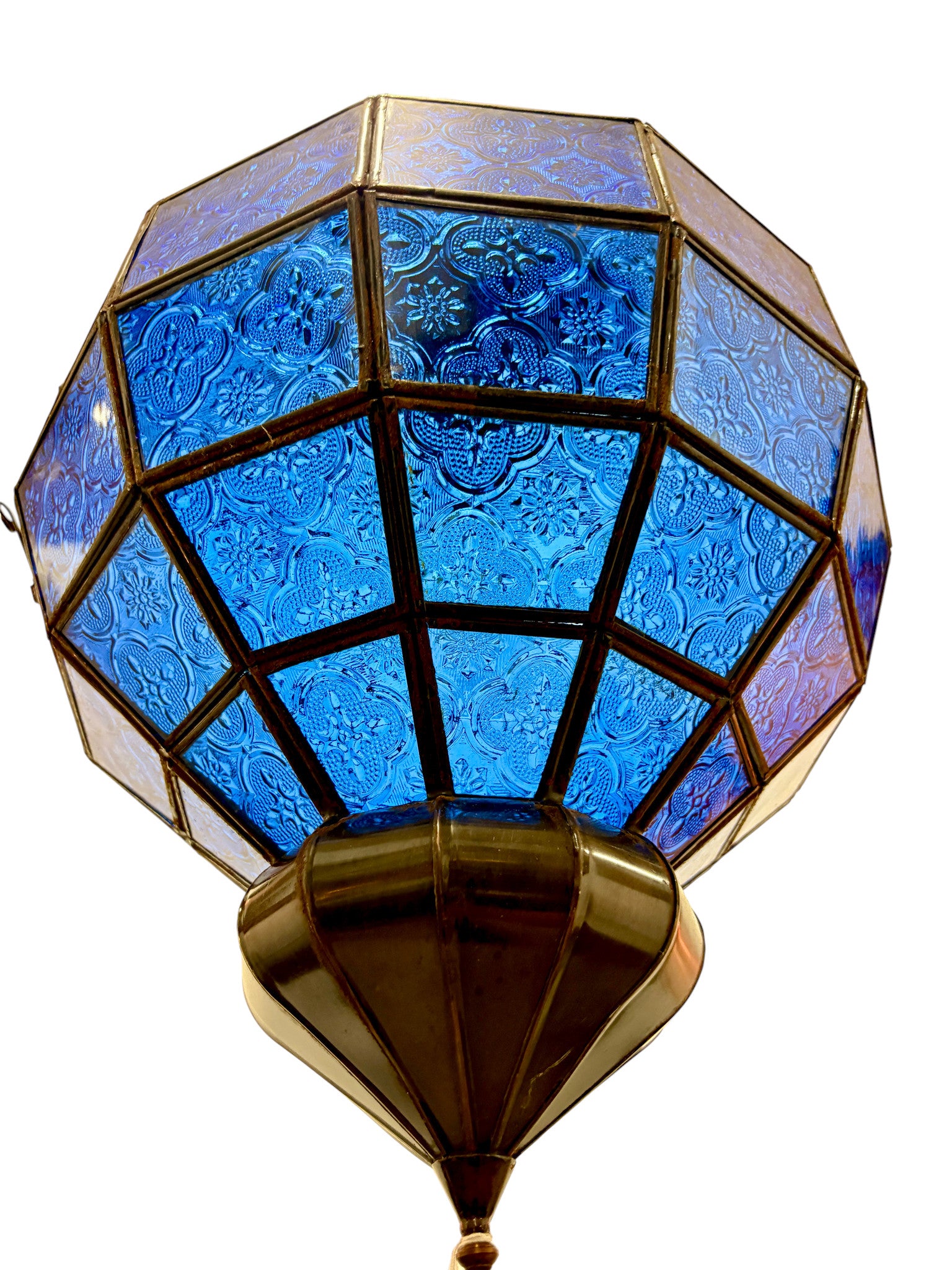 Embossed Stained Glass Oblong Lamp