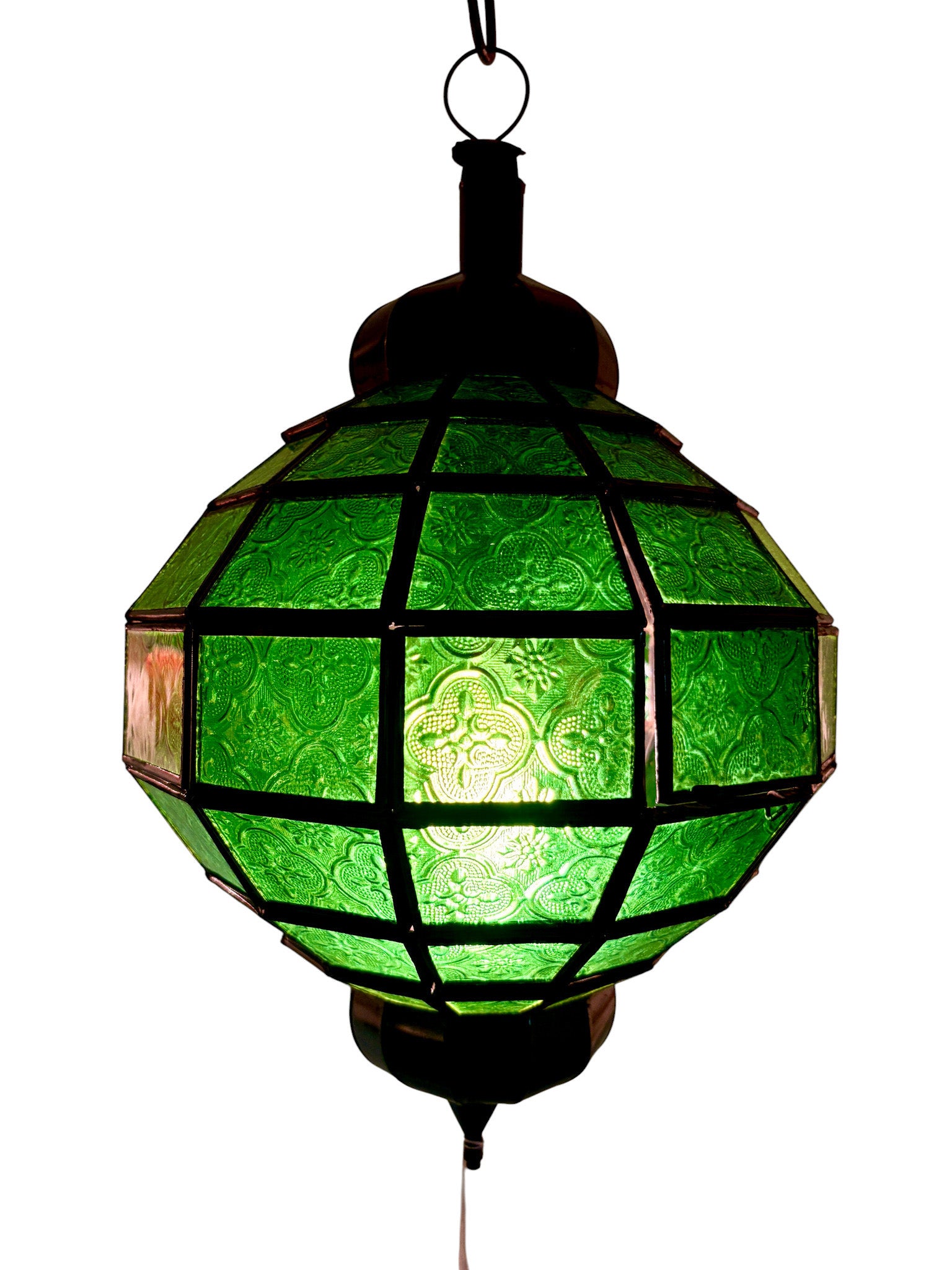 Embossed Stained Glass Oblong Lamp