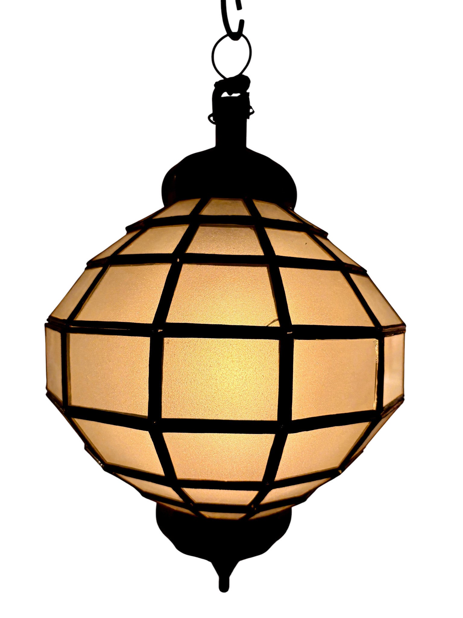 Embossed Stained Glass Oblong Lamp
