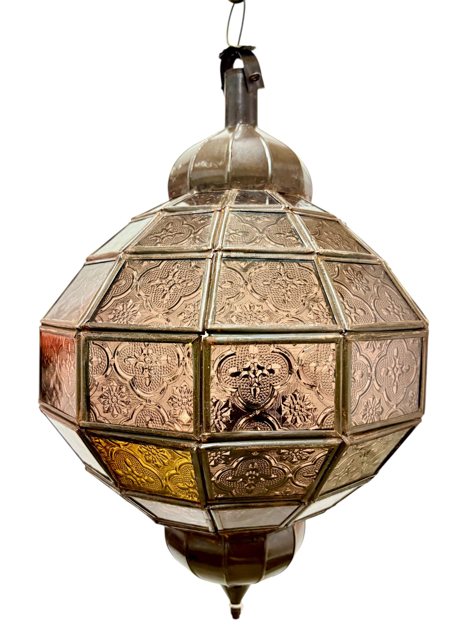 Embossed Stained Glass Oblong Lamp