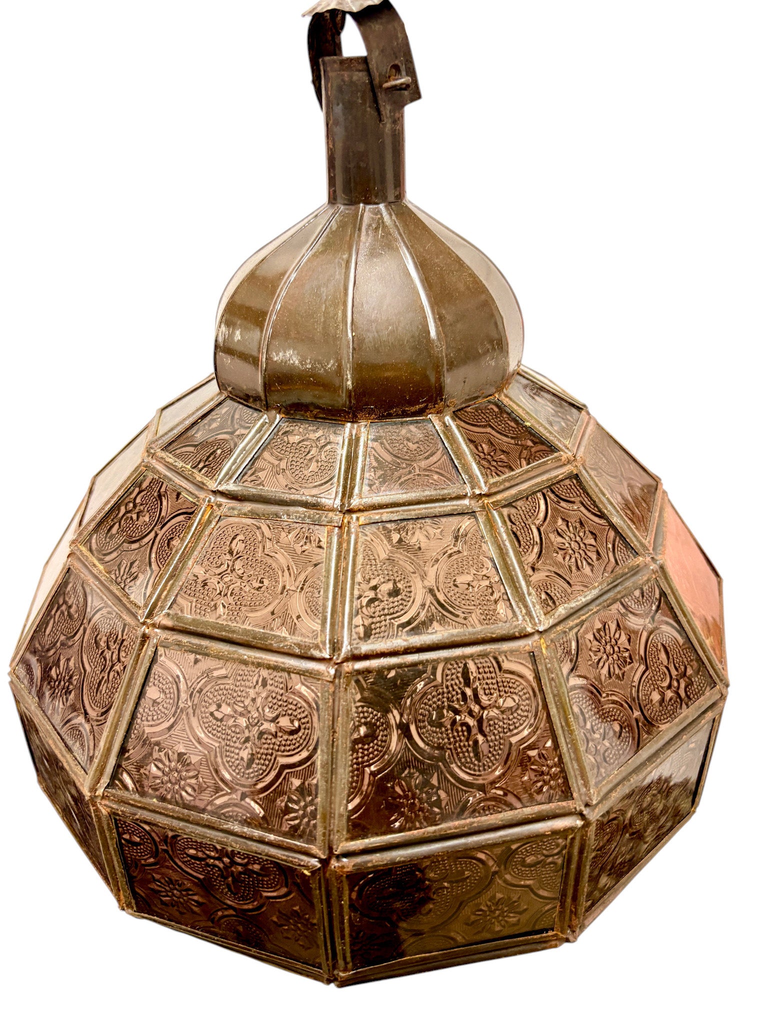 Embossed Stained Glass Oblong Lamp