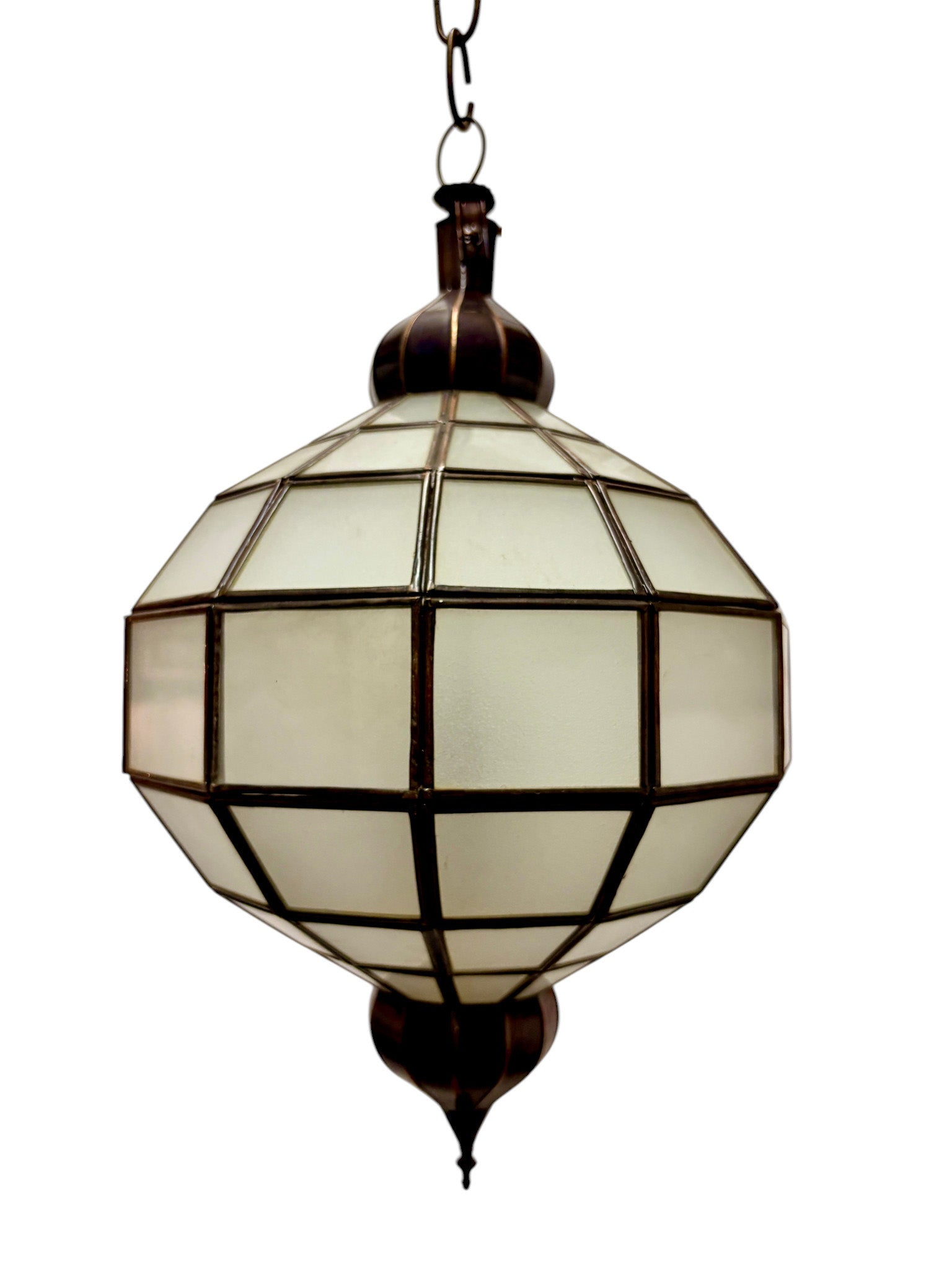 Embossed Stained Glass Oblong Lamp