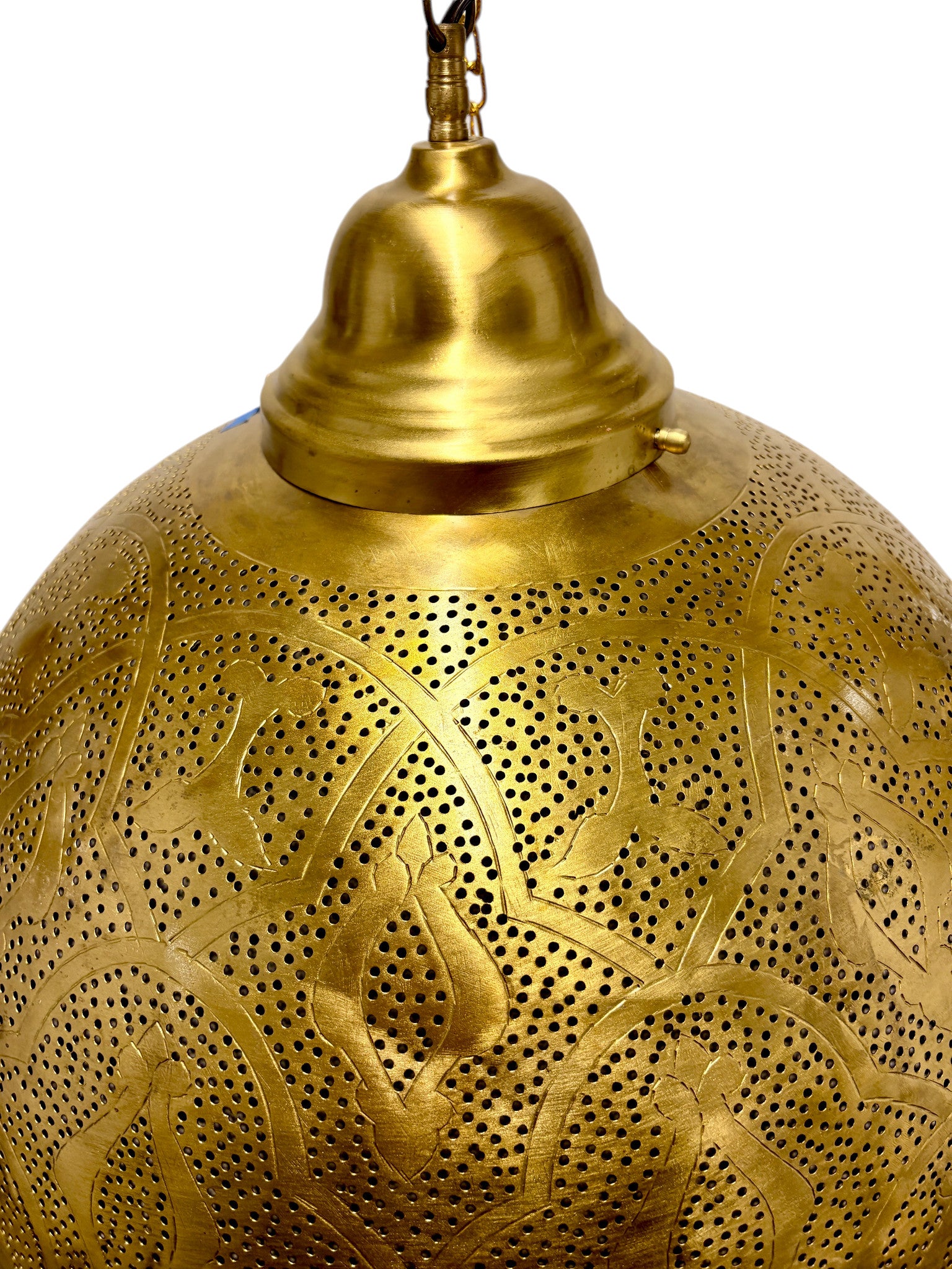 Arabesque Brass Sphere Light Fixture