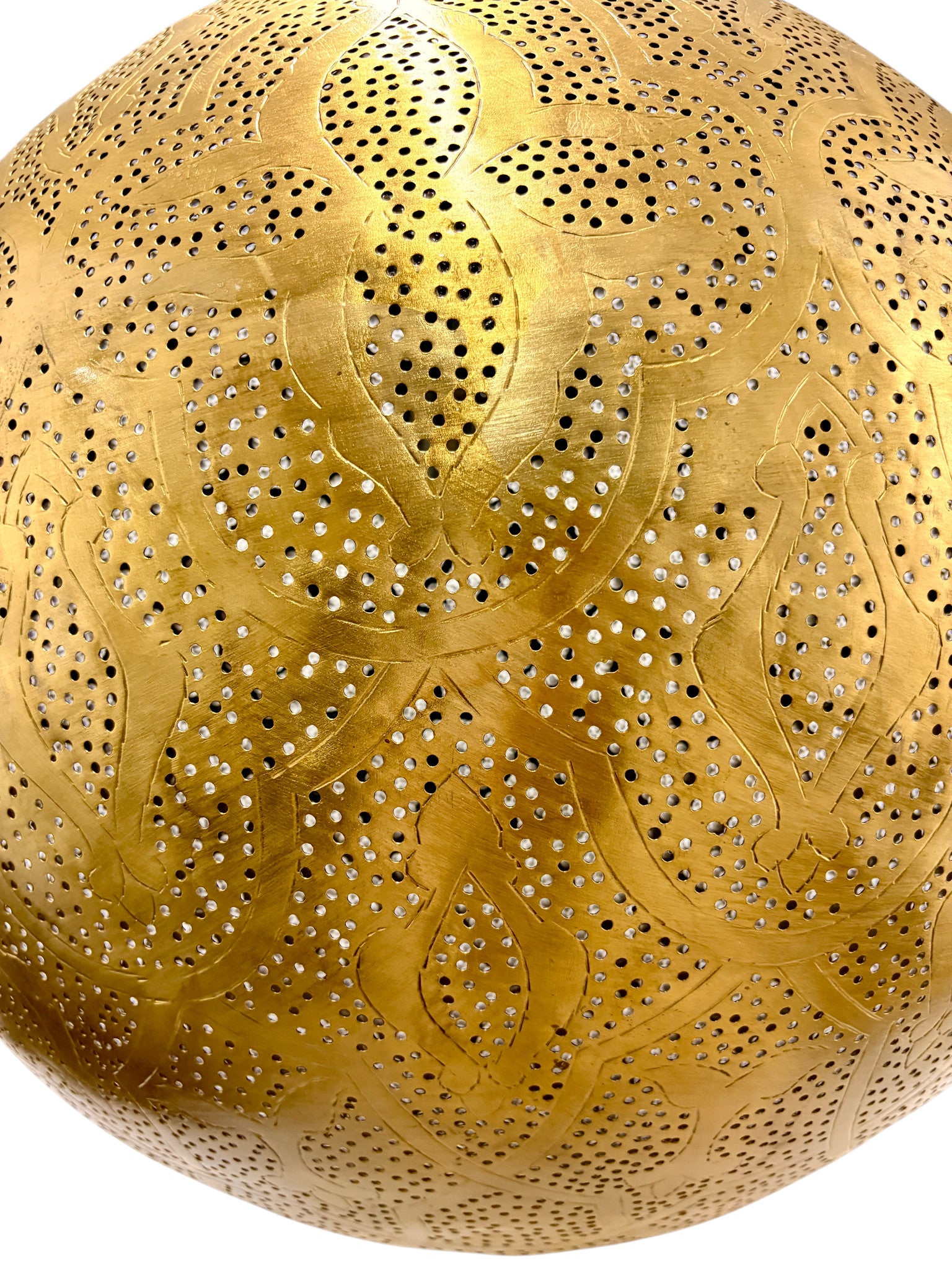 Arabesque Brass Sphere Light Fixture