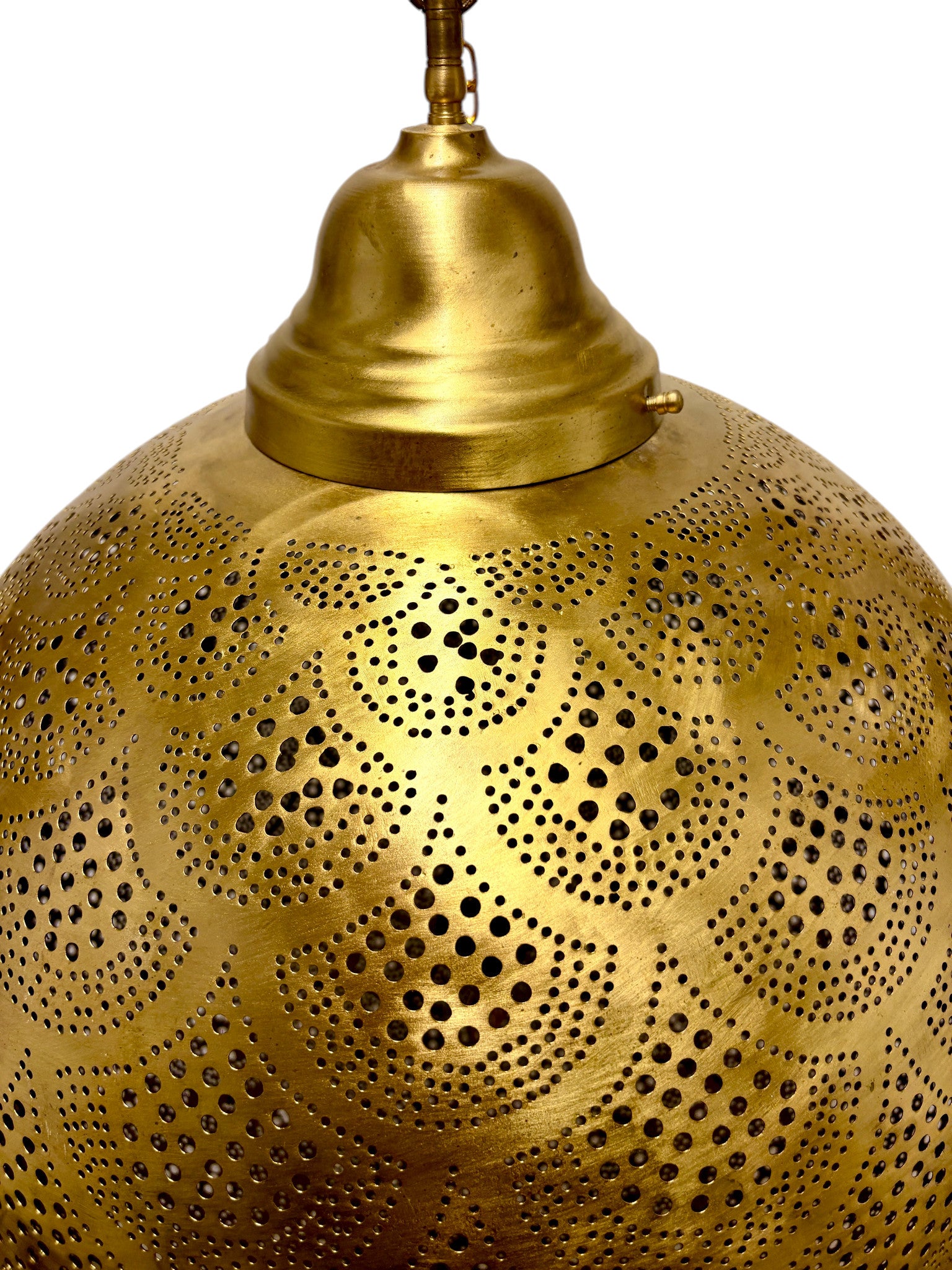Fish Scale Brass Sphere Light Fixture