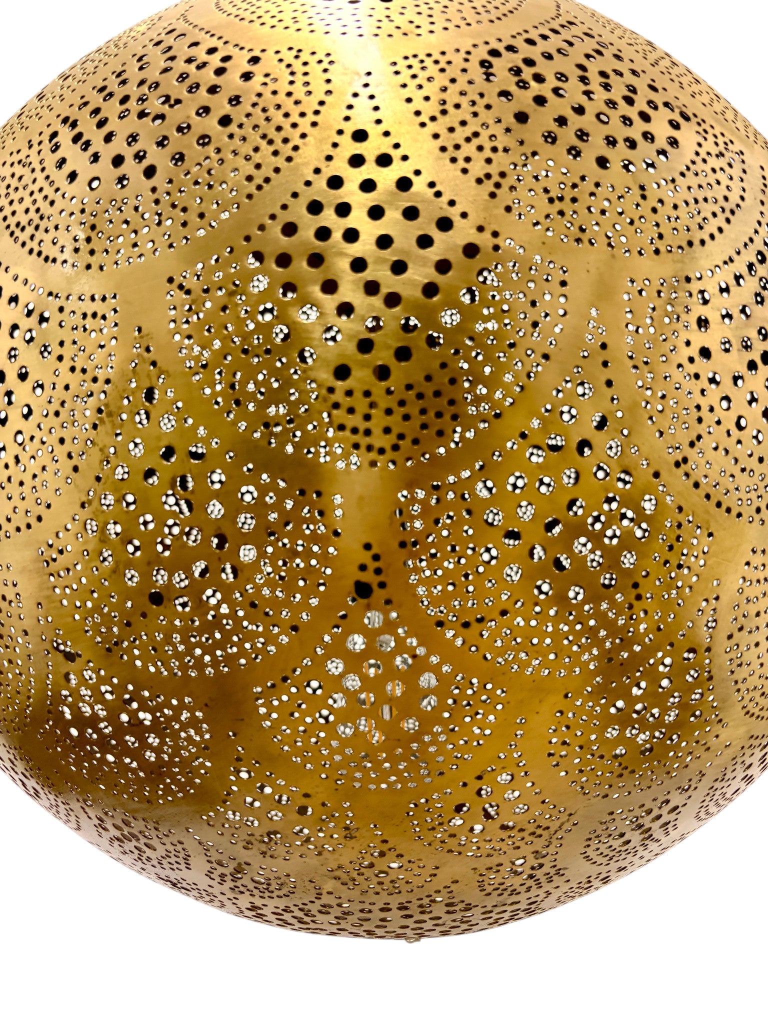 Fish Scale Brass Sphere Light Fixture