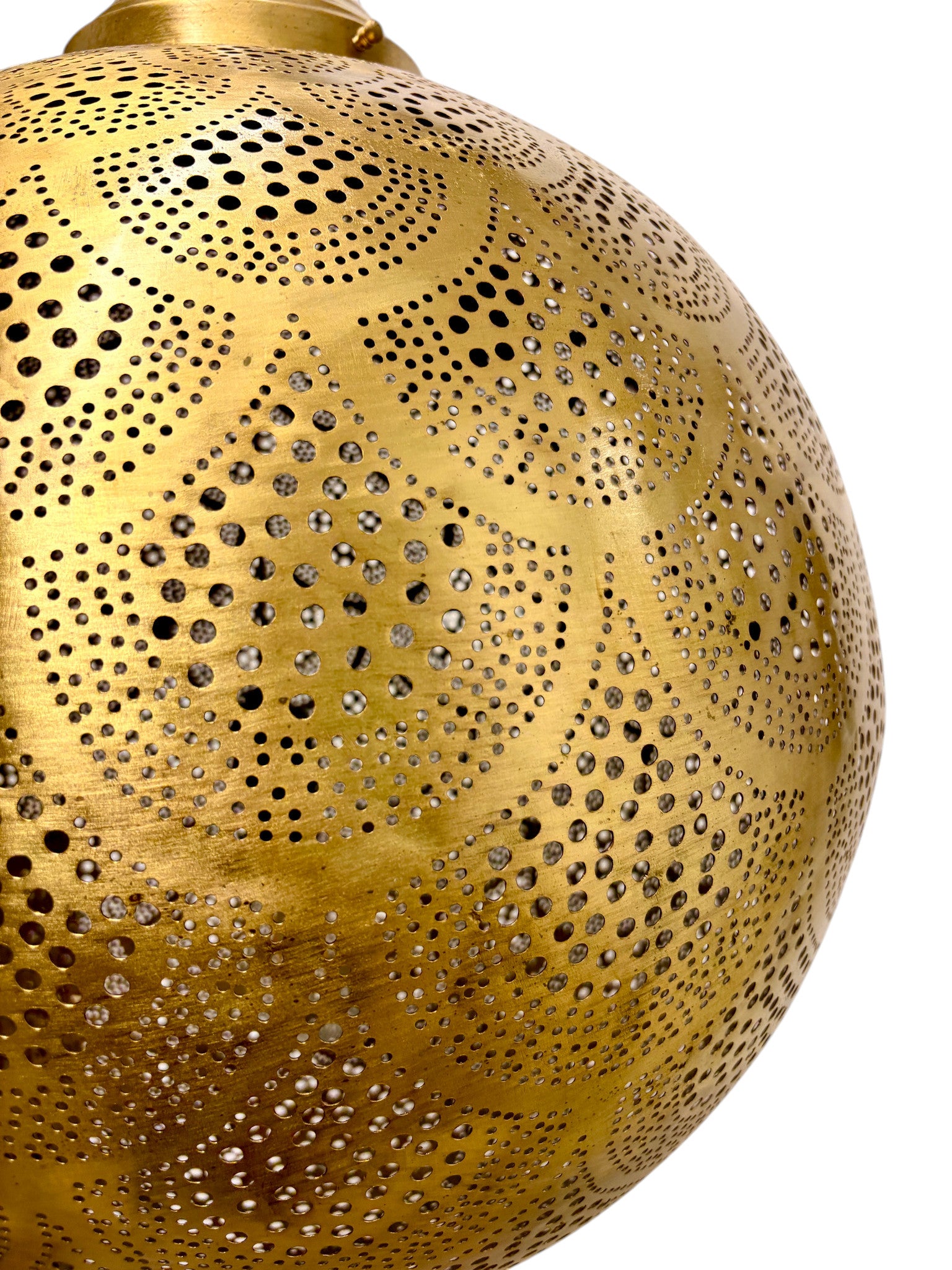 Fish Scale Brass Sphere Light Fixture