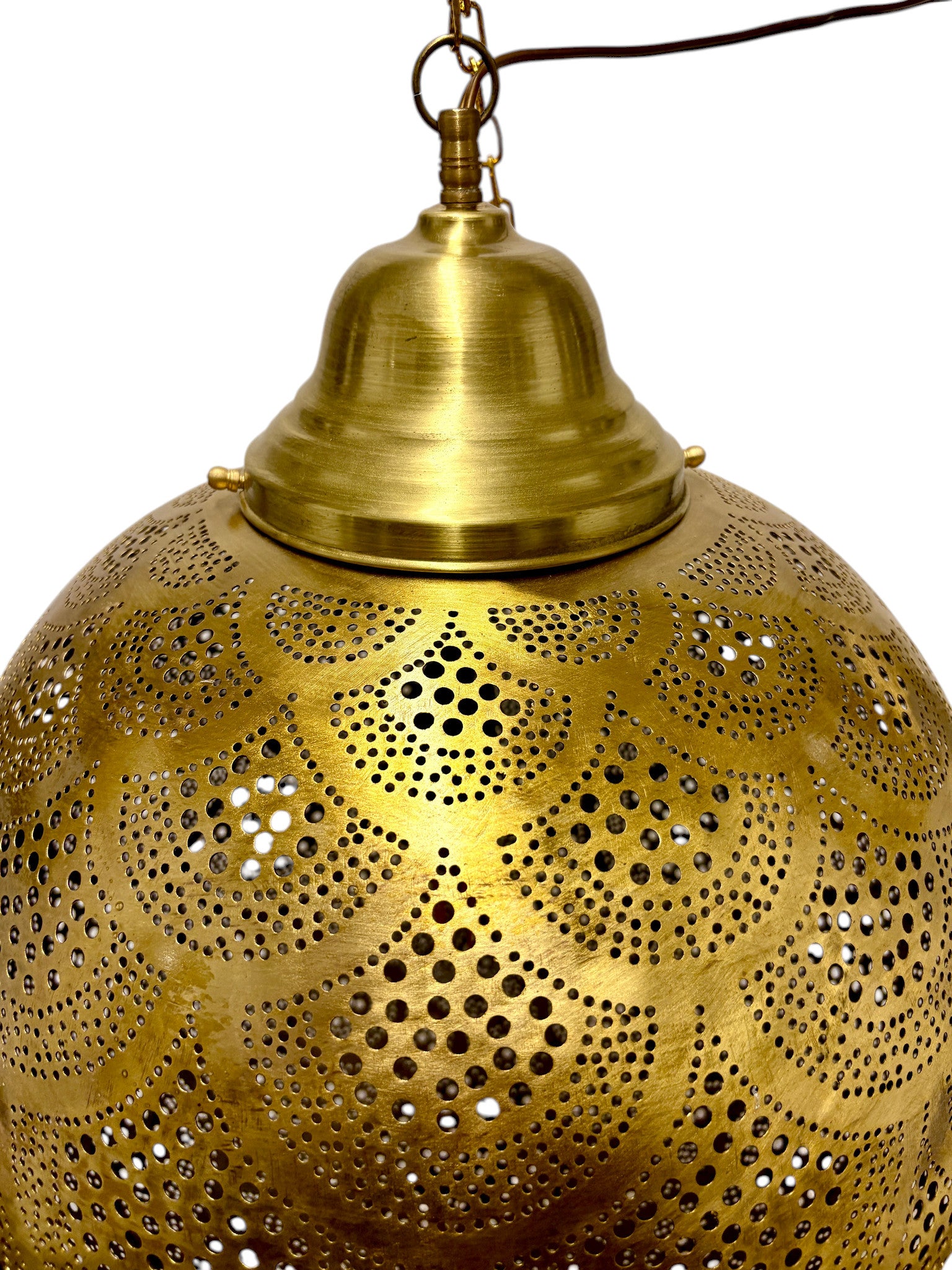 Fish Scale Brass Sphere Light Fixture