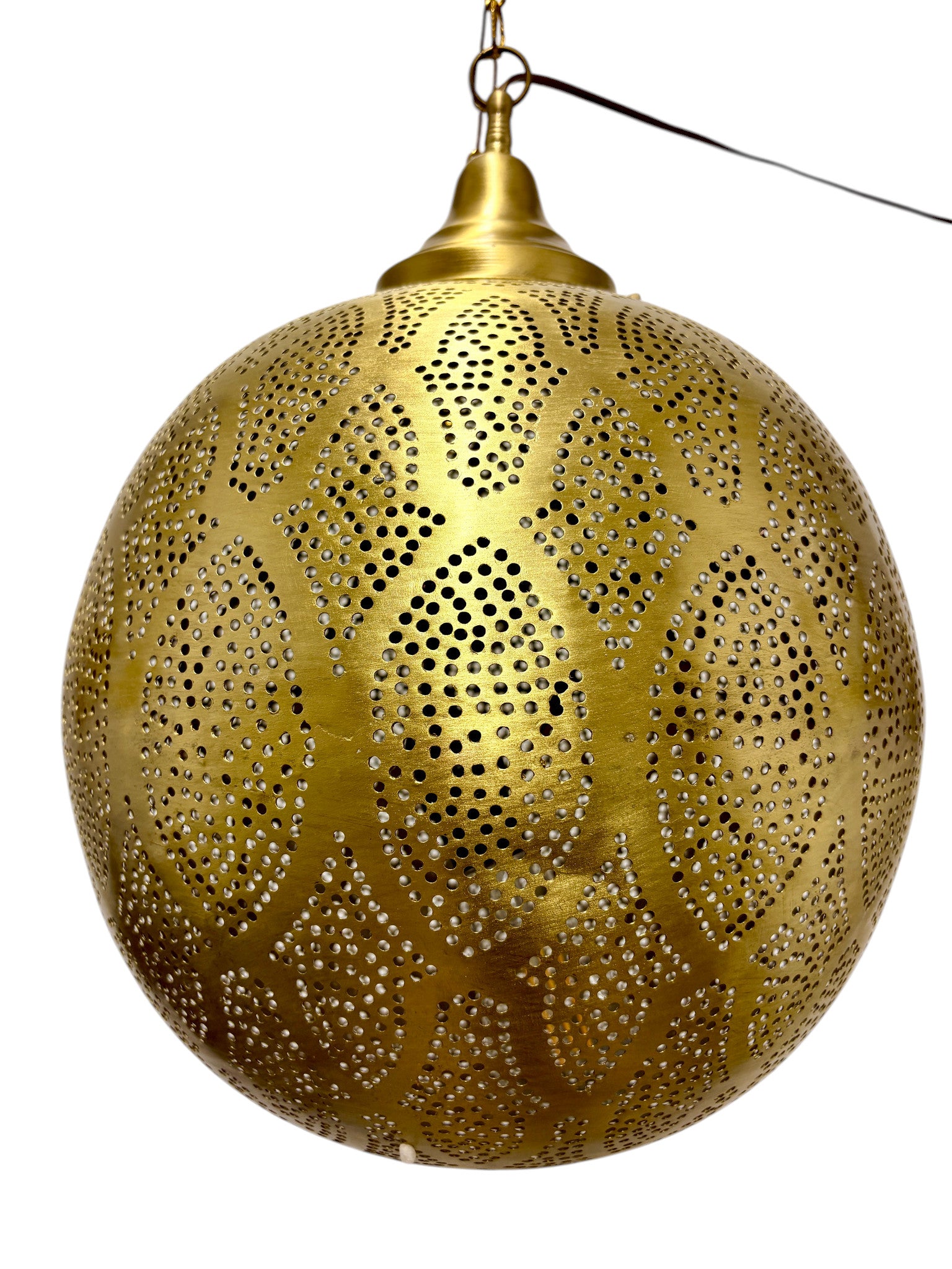 Arabesque Brass Sphere Light Fixture