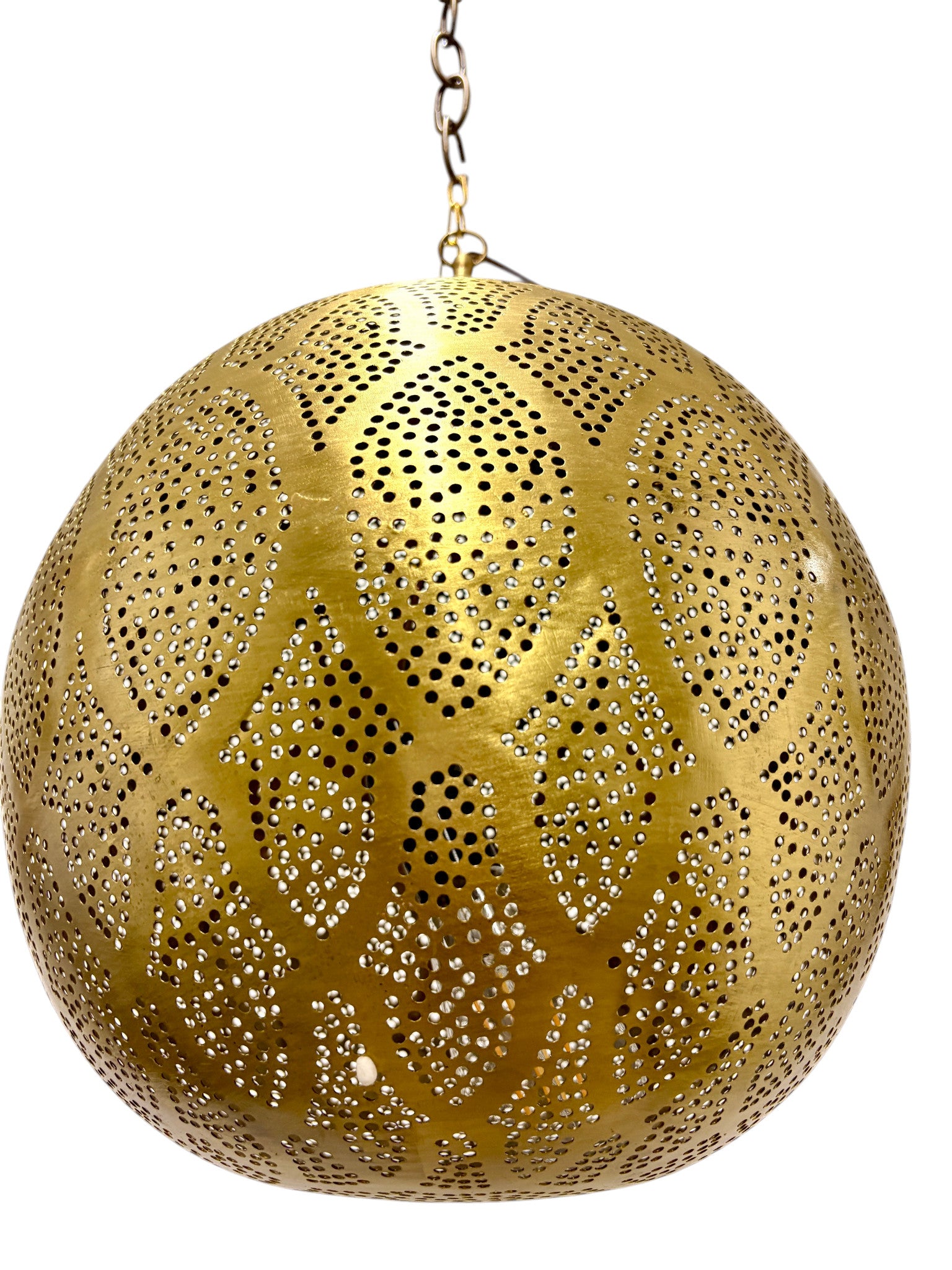 Arabesque Brass Sphere Light Fixture