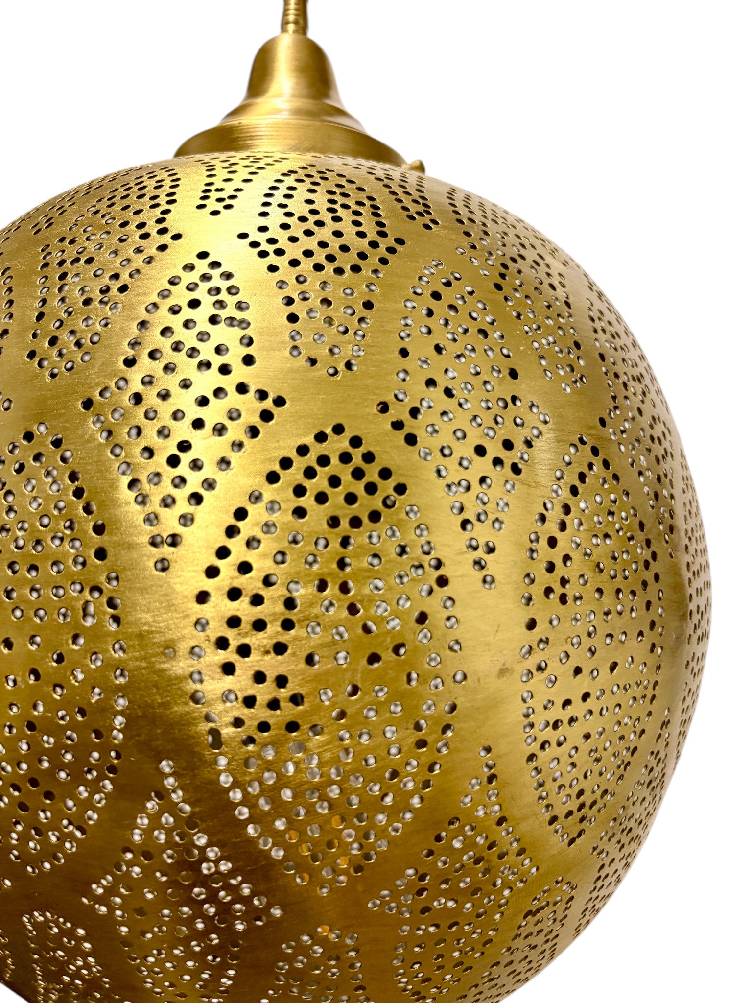 Arabesque Brass Sphere Light Fixture