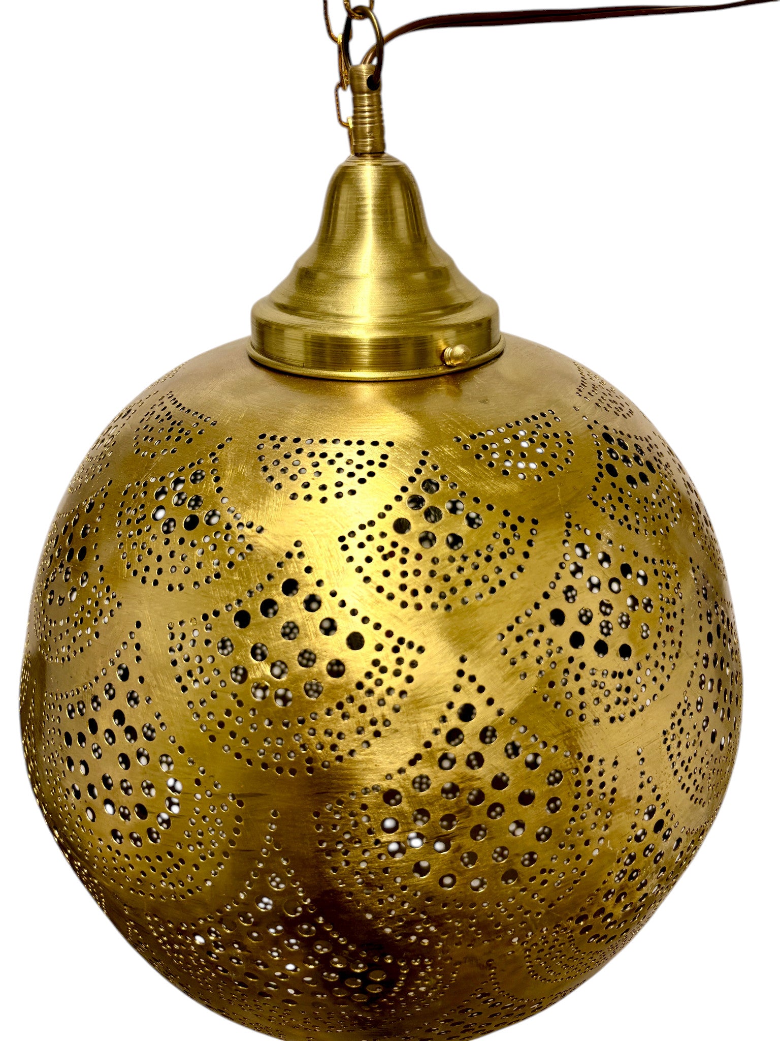 Fish Scale Brass Sphere Light Fixture