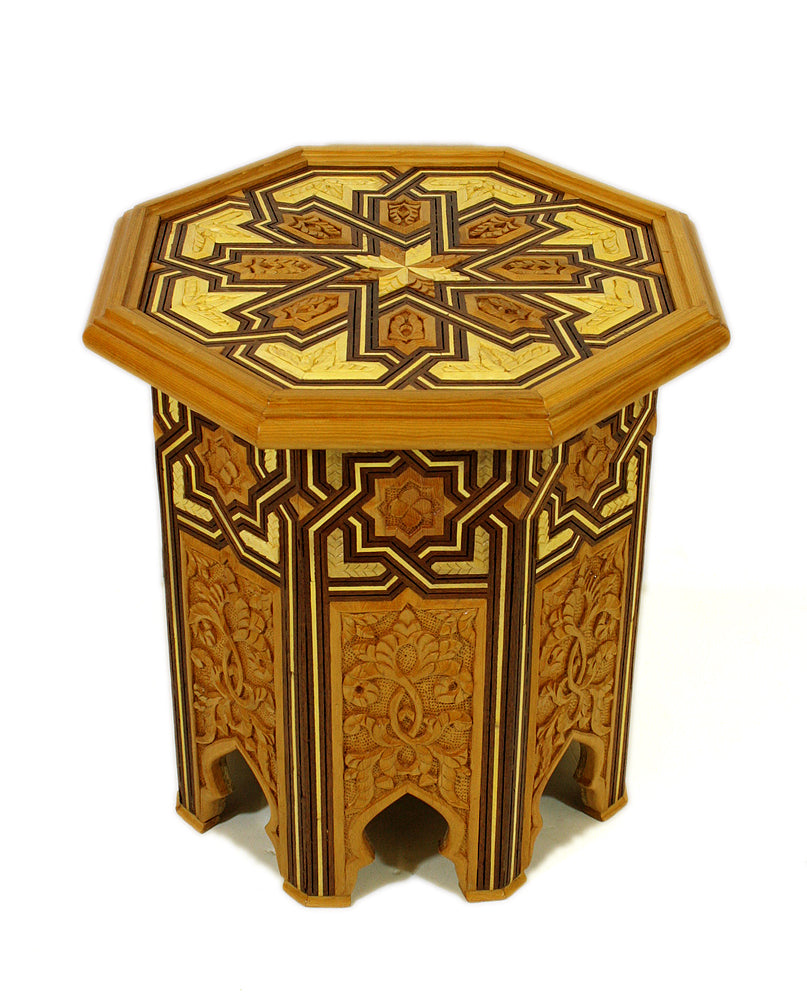 Hand Carved Octogon Wooden Table
