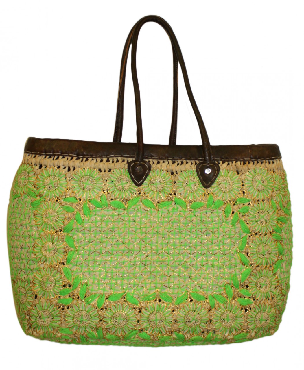 Moroccan Green Straw Handbag