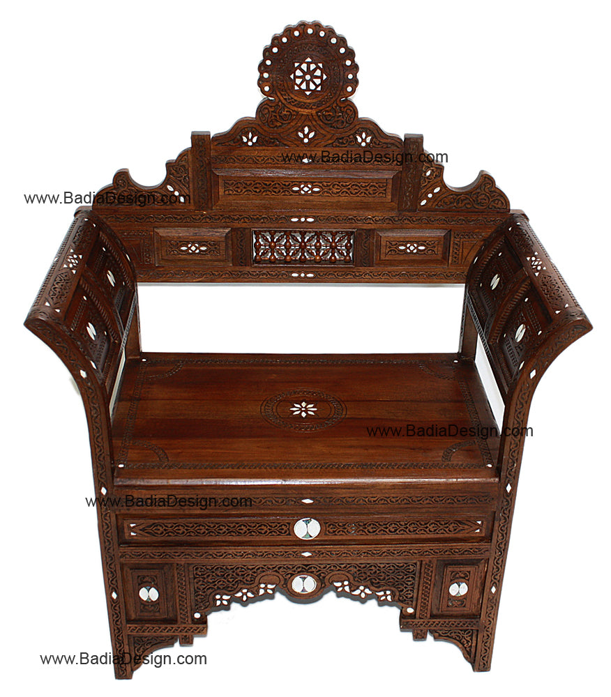 Mother of Pearl Inlay Handcrafted Armchair