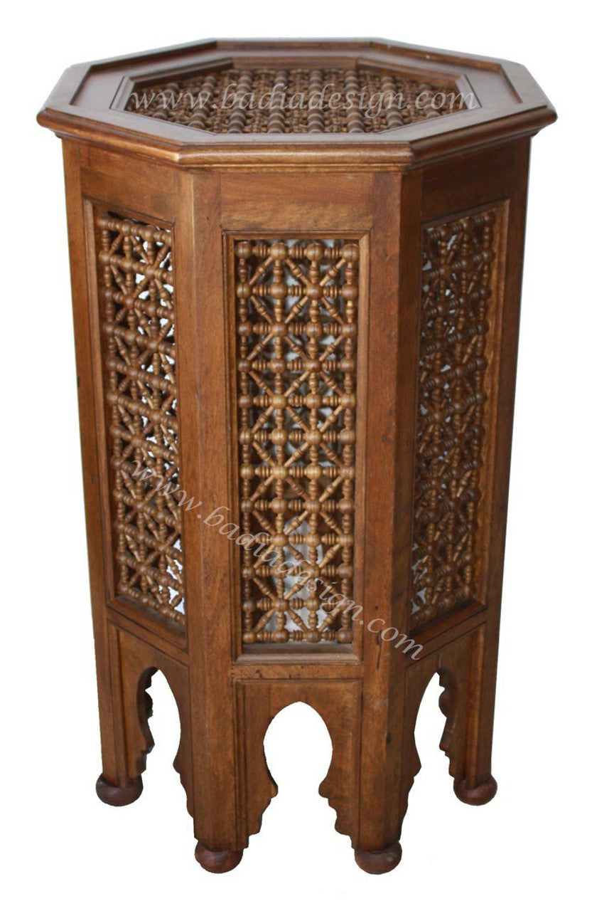 Hand Carved Wood Moucharabieh Table