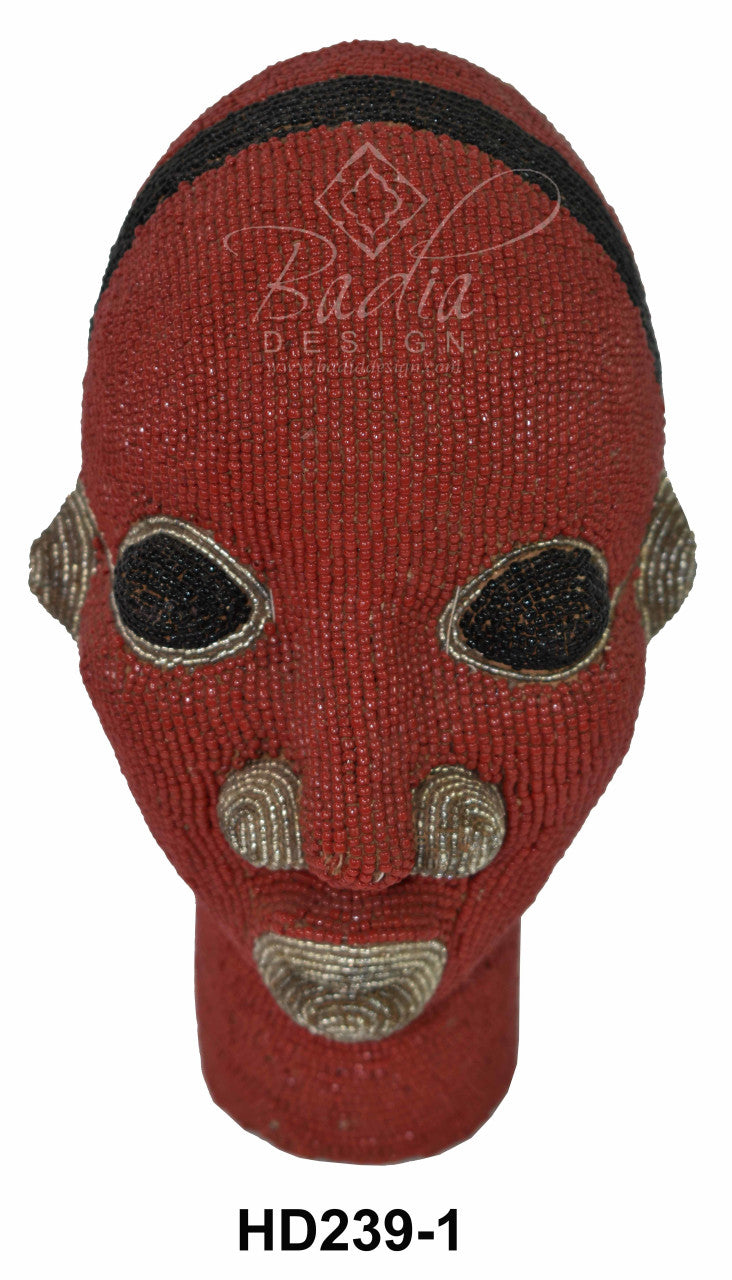 Handmade African Beaded Head Sculptures