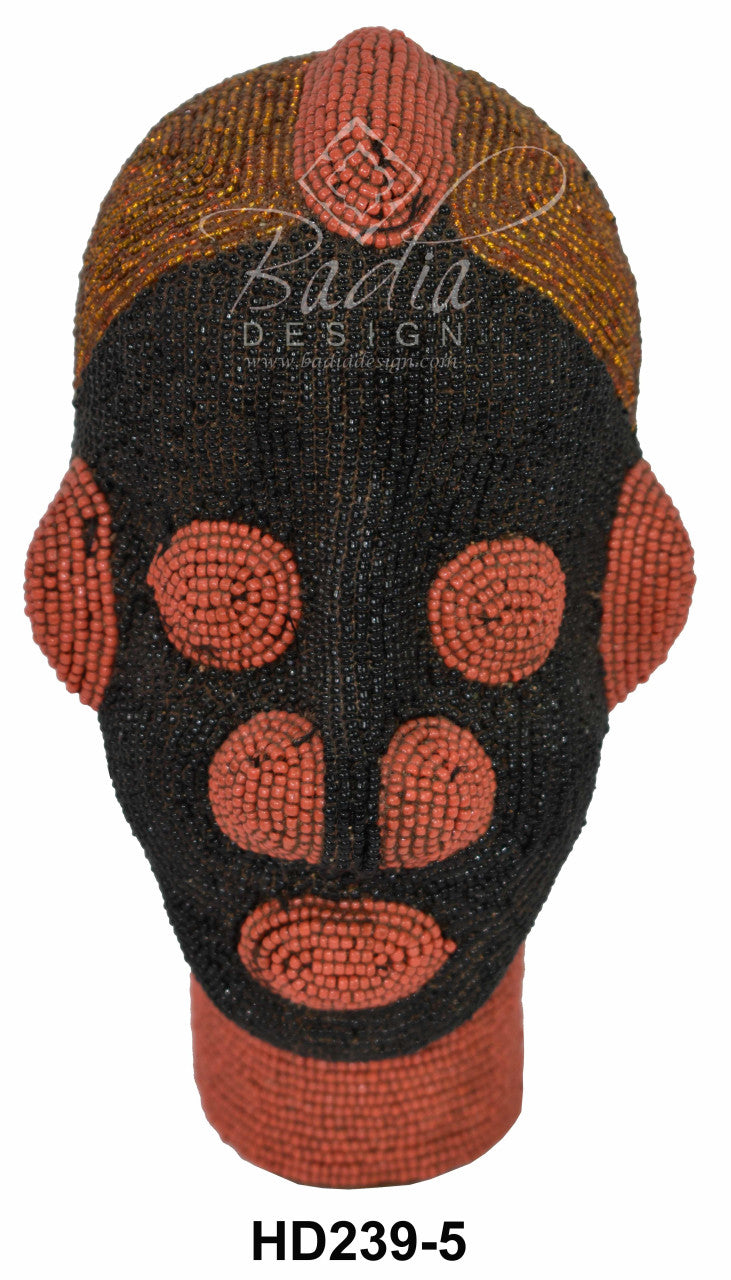 Handmade African Beaded Head Sculptures