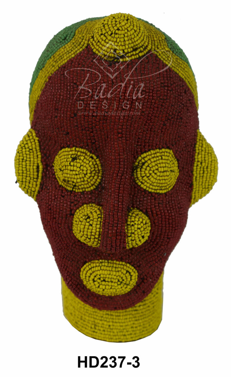 Handmade African Beaded Head Sculptures
