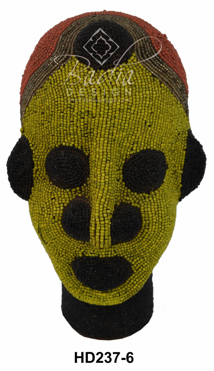 Handmade African Beaded Head Sculptures