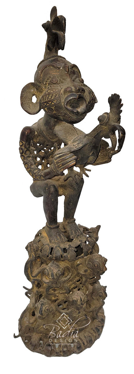 Antique Hand Forged Bronze Cameroon Sculpture