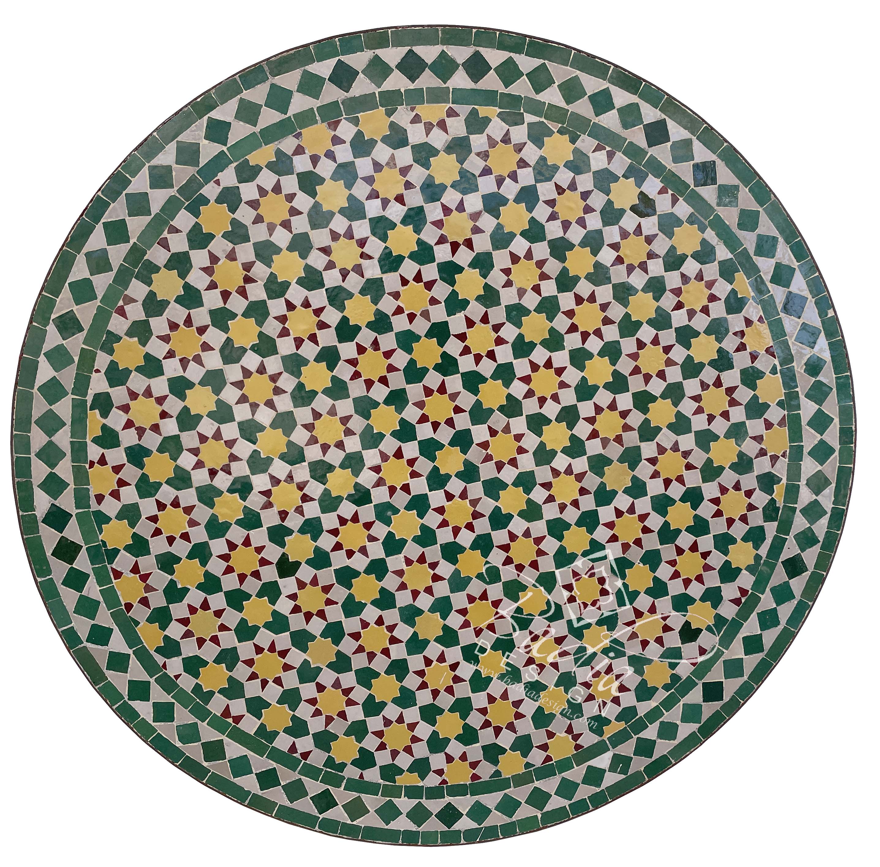 36" Round Vivid Color Tile Table Top