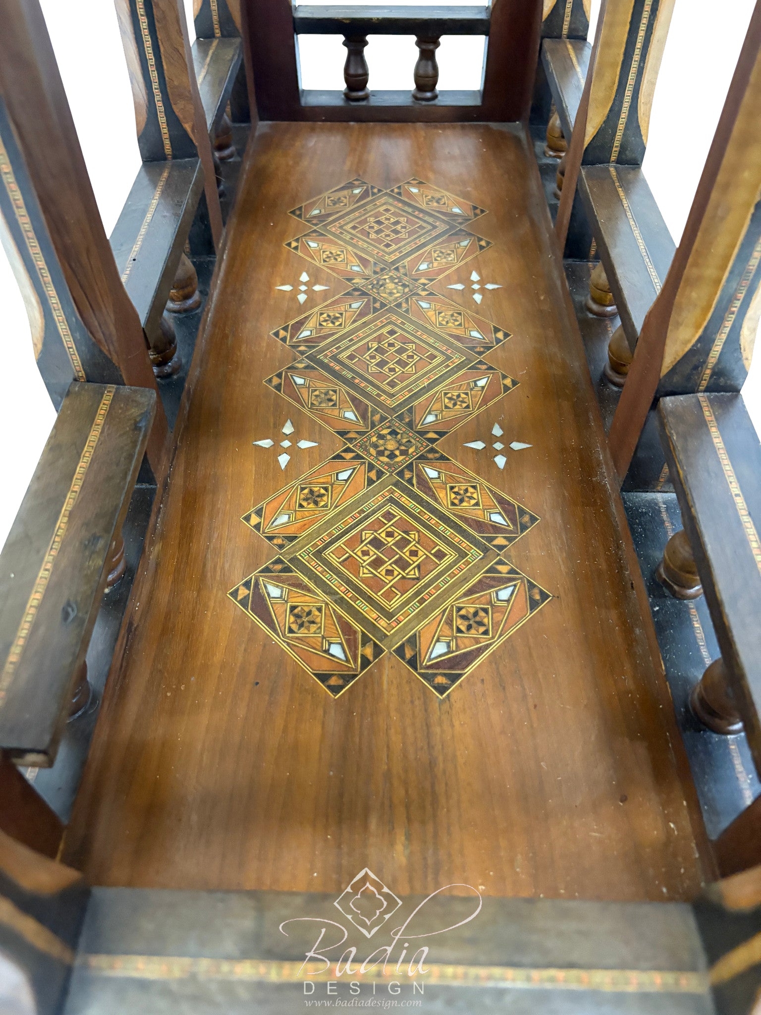 Inlaid Syrian Design Backgammon Chess Board Game Table