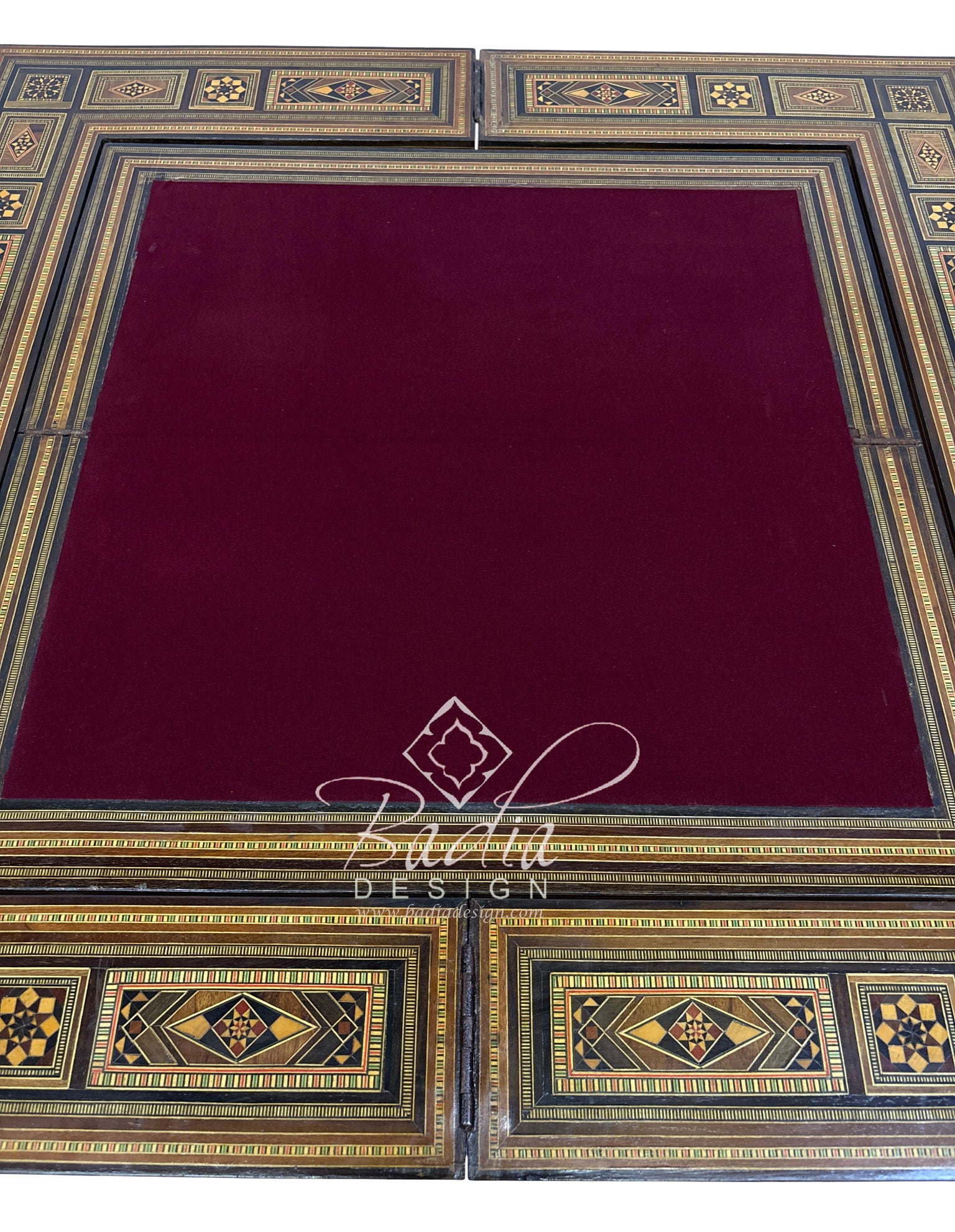 Inlaid Syrian Design Backgammon Chess Board Game Table